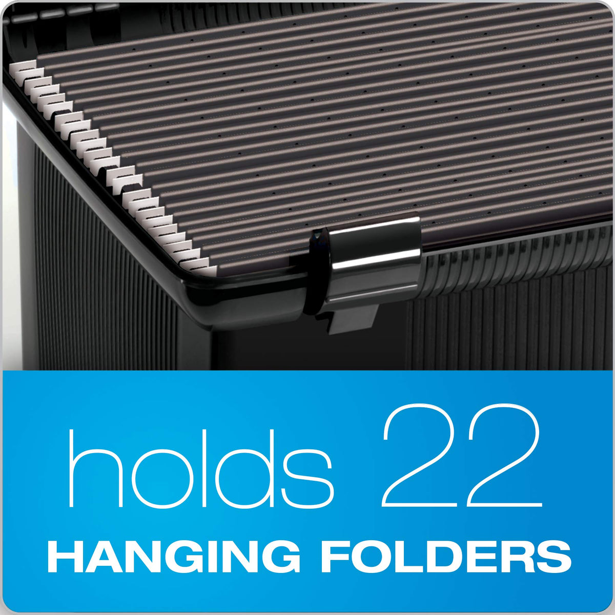 Pendaflex Portable File Box with File Rails, Simple Document Storage, File Bin for Home and Office