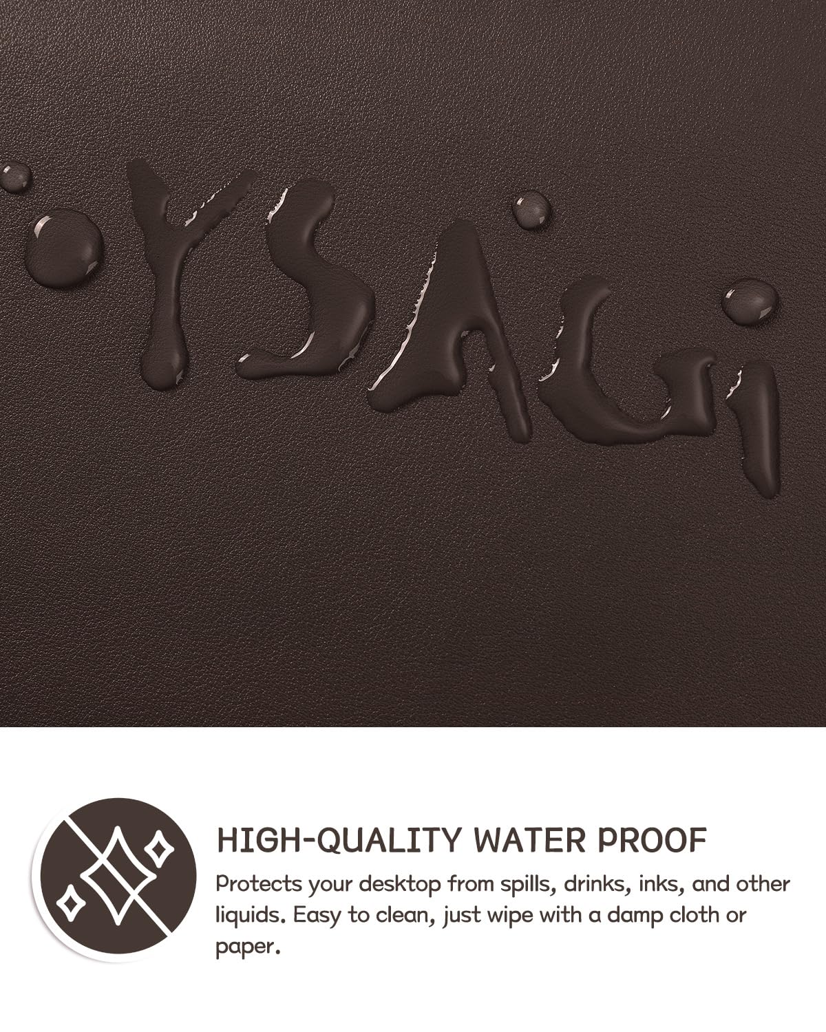 YSAGi Non-Slip Leather Desk Pad L Size, Waterproof Laptop Computer Desk Keyboard Mat, Table