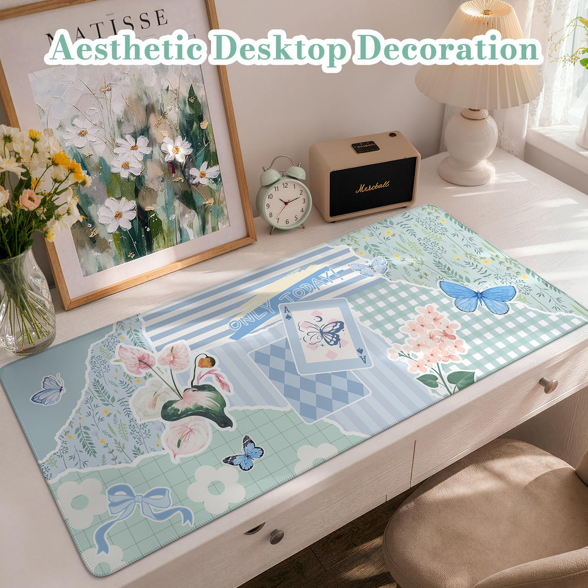 iCasso Floral Computer Mouse Pad, Desk Mat for Desktop