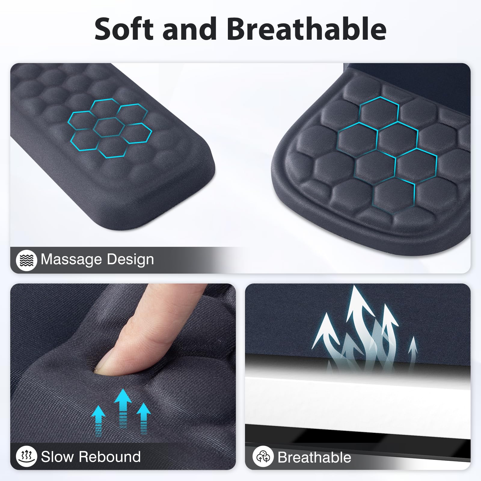 EYROZILL 3 in 1 Ergonomic Mousepad with Wrist Rest, Gaming Keyboard Mouse Pad with Wrist Support