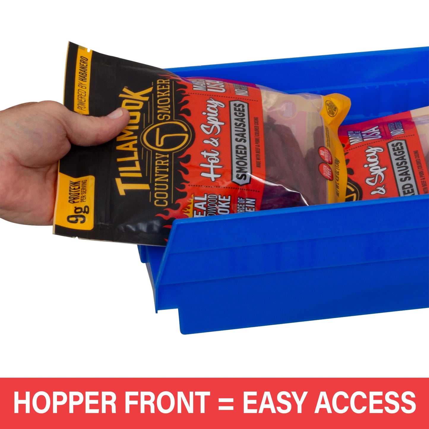 Akro-Mils 30150 Heavy Duty Plastic Shelf Bins, 12"x 8"x 4", Red, 12-Pack