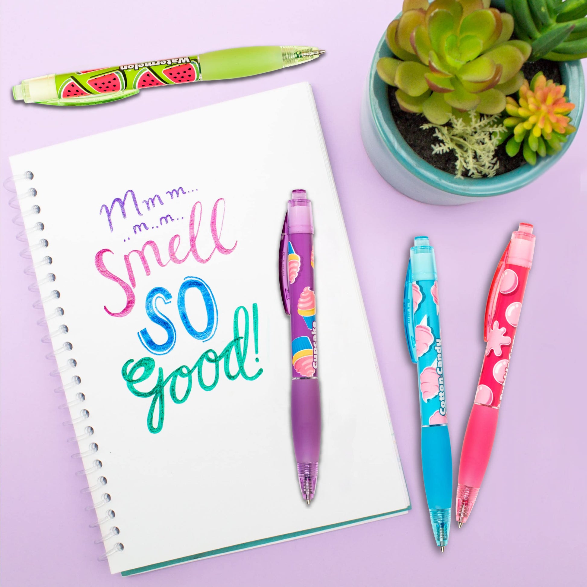 Scentco Glitter Gel Smens (2 Pack) - Gourmet Scented Pens, Colored Glitter Gel Ink, Medium Point, 8