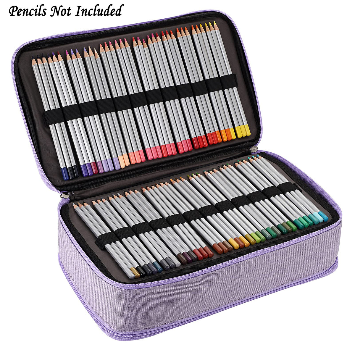 BTSKY Colored Pencil Case 360 Slots Pen Pencil Bag Organizer High Capacity Pens Holder with Double