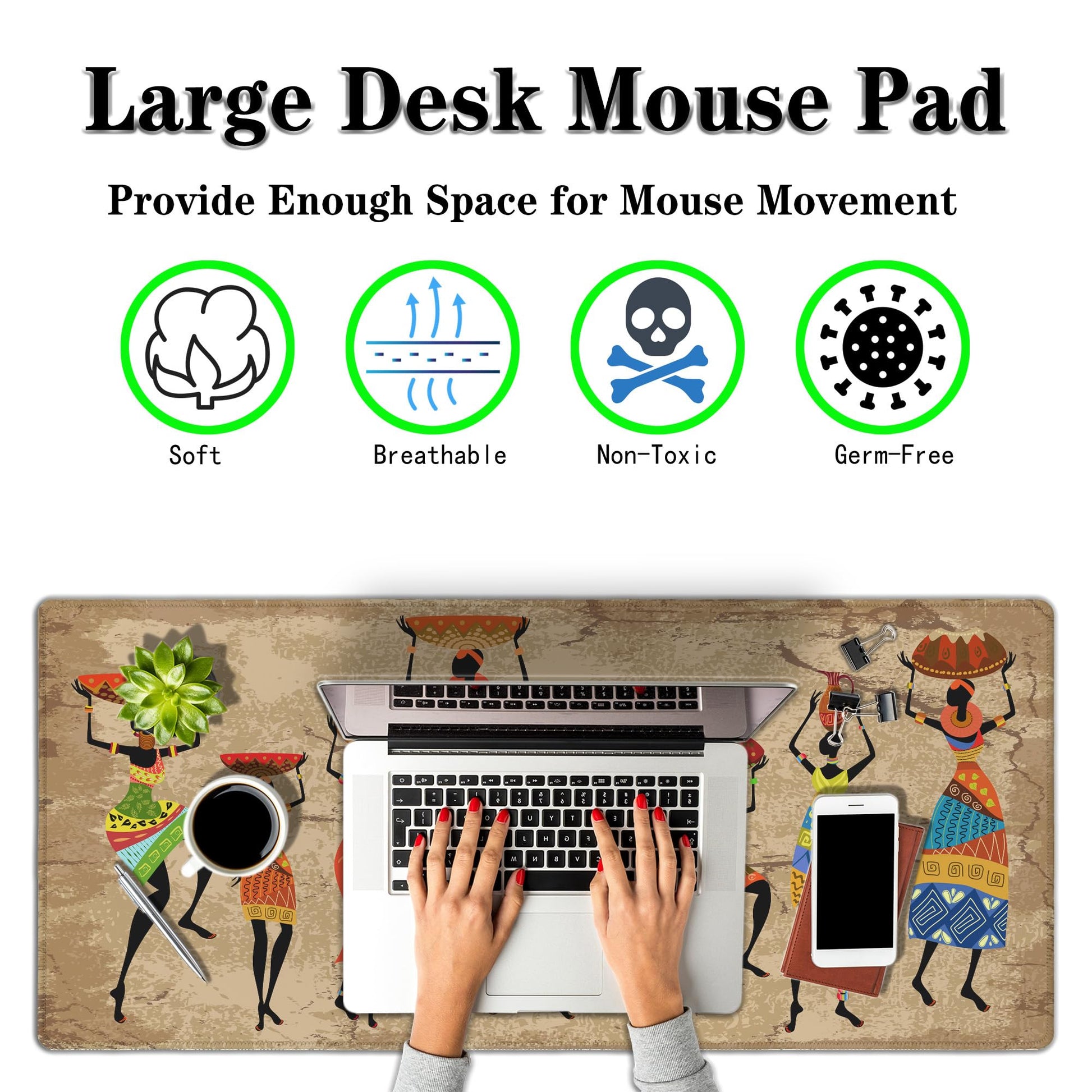 Samgula Large Mousepad African Woman Office Decor Gaming Mousepads Computer Desk Mat Mat Mouse Pad