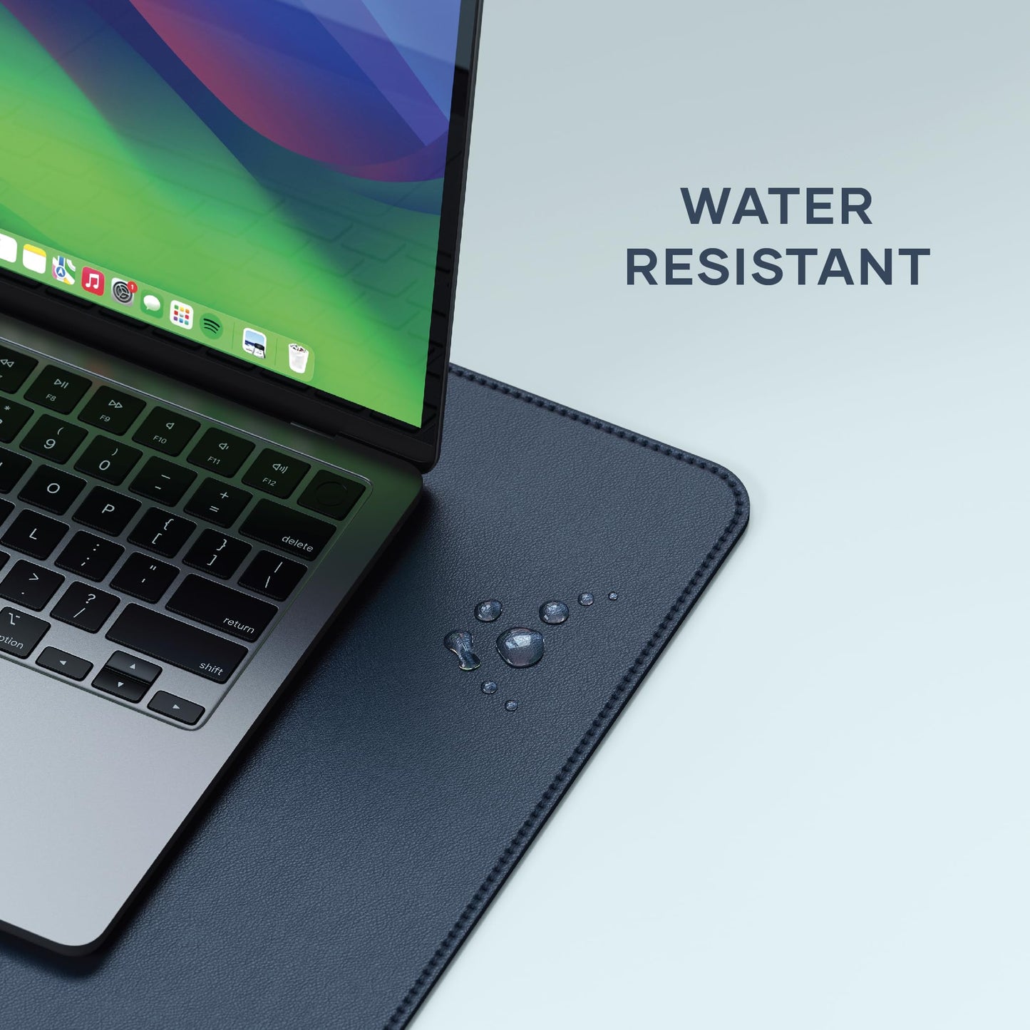 Satechi Vegan-Leather Desk Mat, Scratch and Water Resistant, Blue