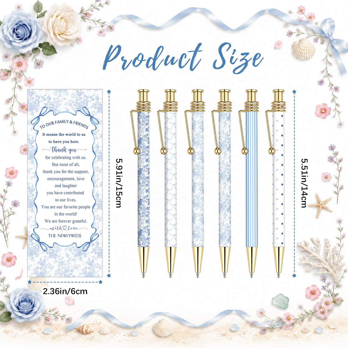 Tenceur 30 Set Bridal Shower Pen Gift for Bridal Shower Favors