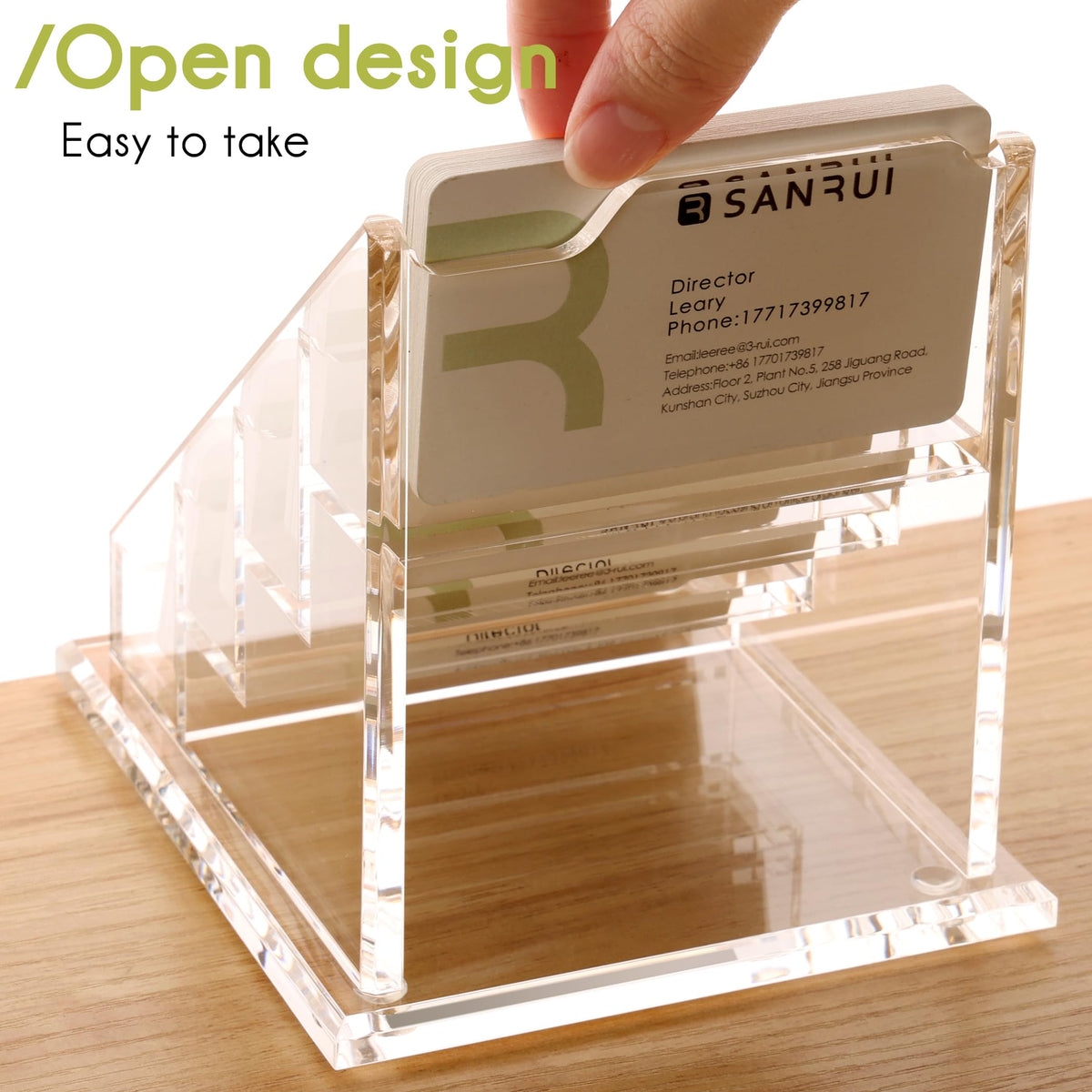 YUXUN Business Card Holder for Desk Acrylic Business Cards Display Stand