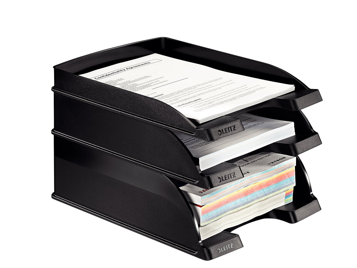 Leitz A4 Letter Tray, Jumbo, Black, Plus Range, 52330095