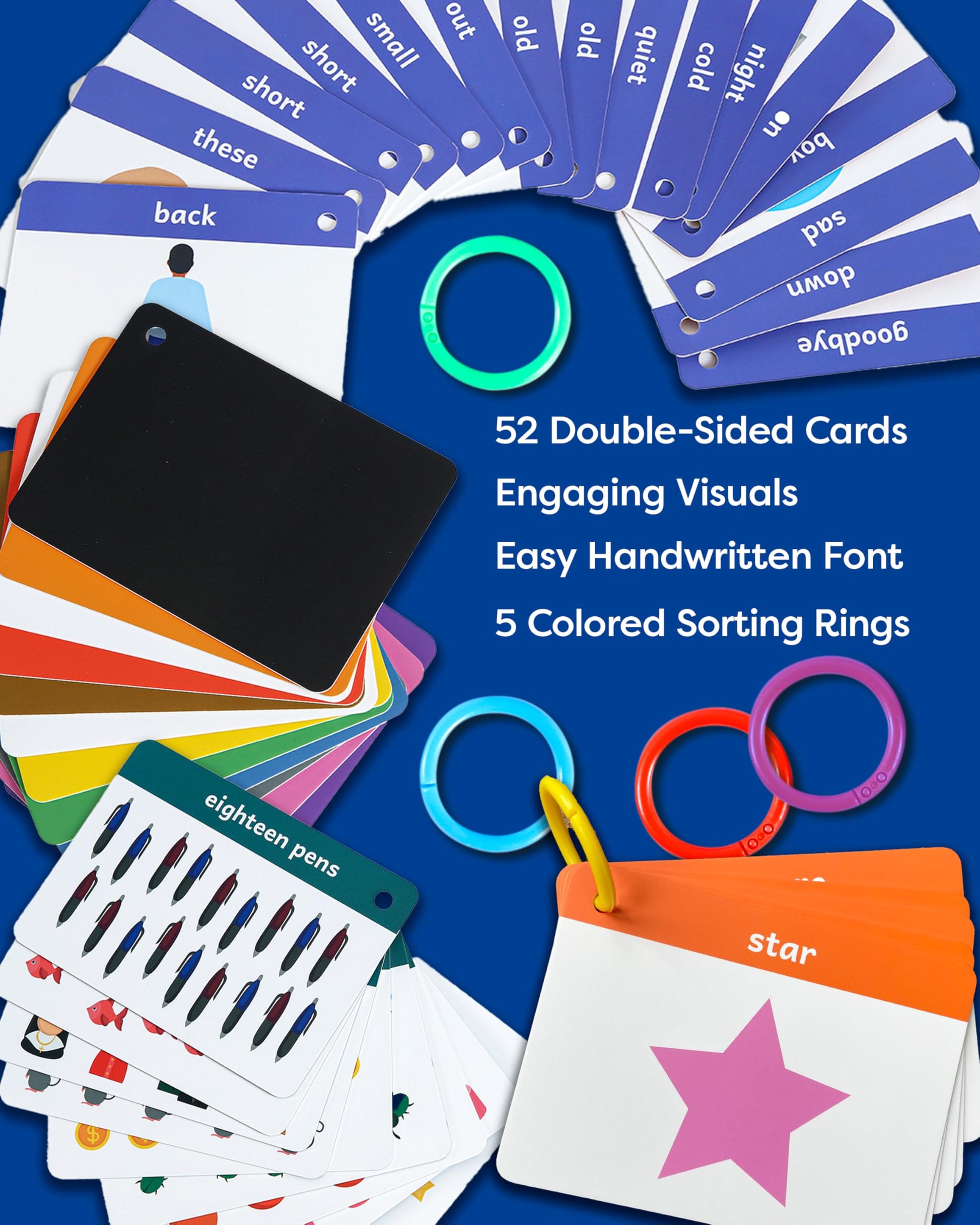 Colors, Numbers, Shapes, Opposites Flash Cards
