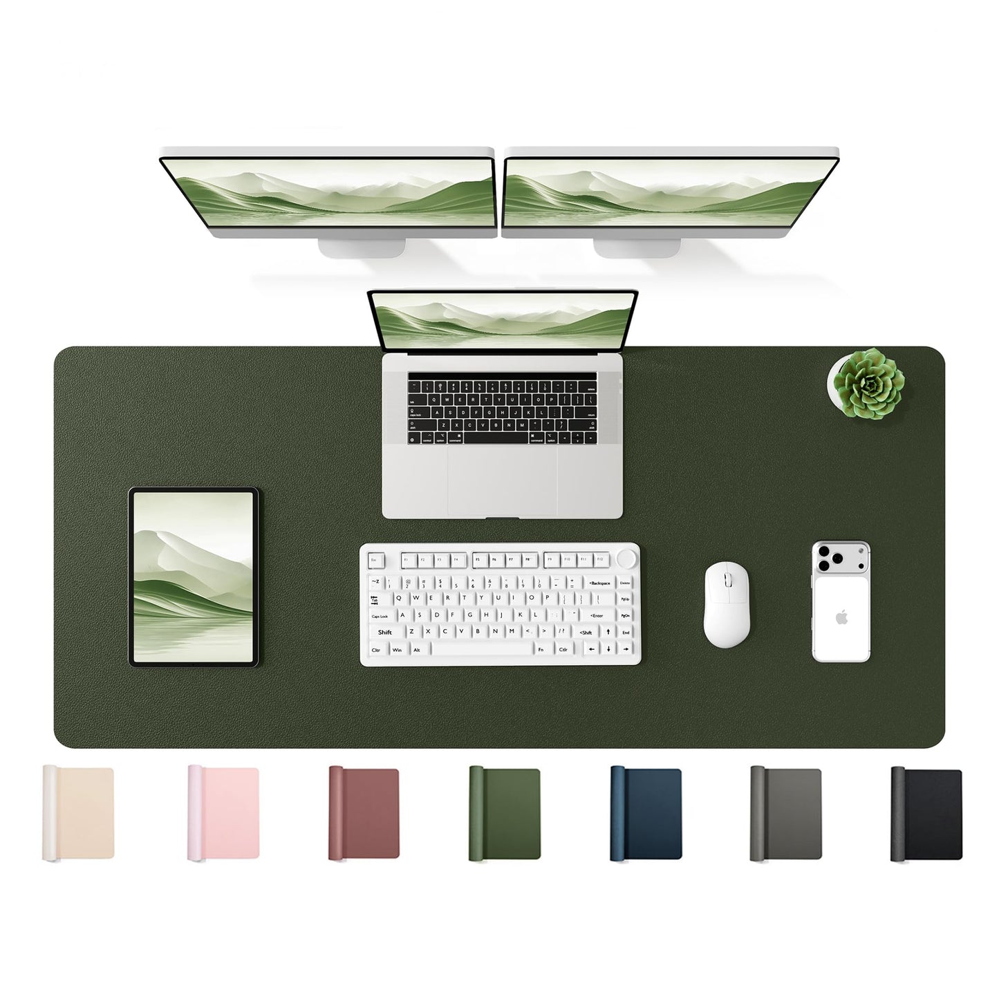 YSAGi 47.2" x 17" Large PU Leather Desk Mat for Keyboard and Mouse - Waterproof Non-Slip Desk Pad