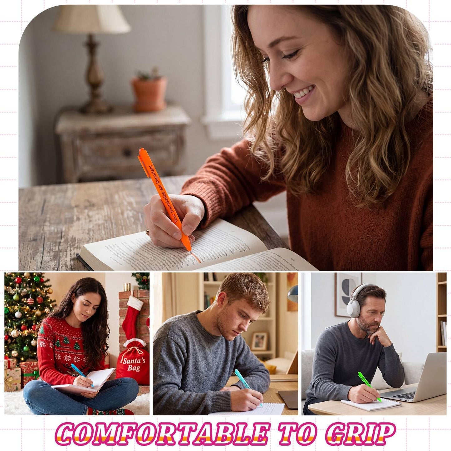 Crtiin 100 Pcs Inspirational Pens Bulk Subtle Colors, Thank Yourself