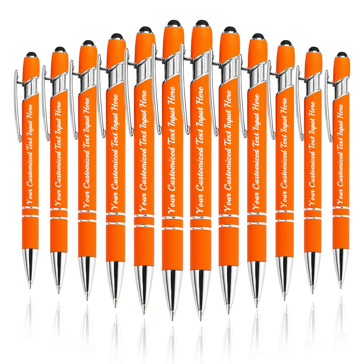 Betenshtresk Personalized Ballpoint Pen 12pcs, Custom Pens Free Engraved Bulk with Name Logo, Soft