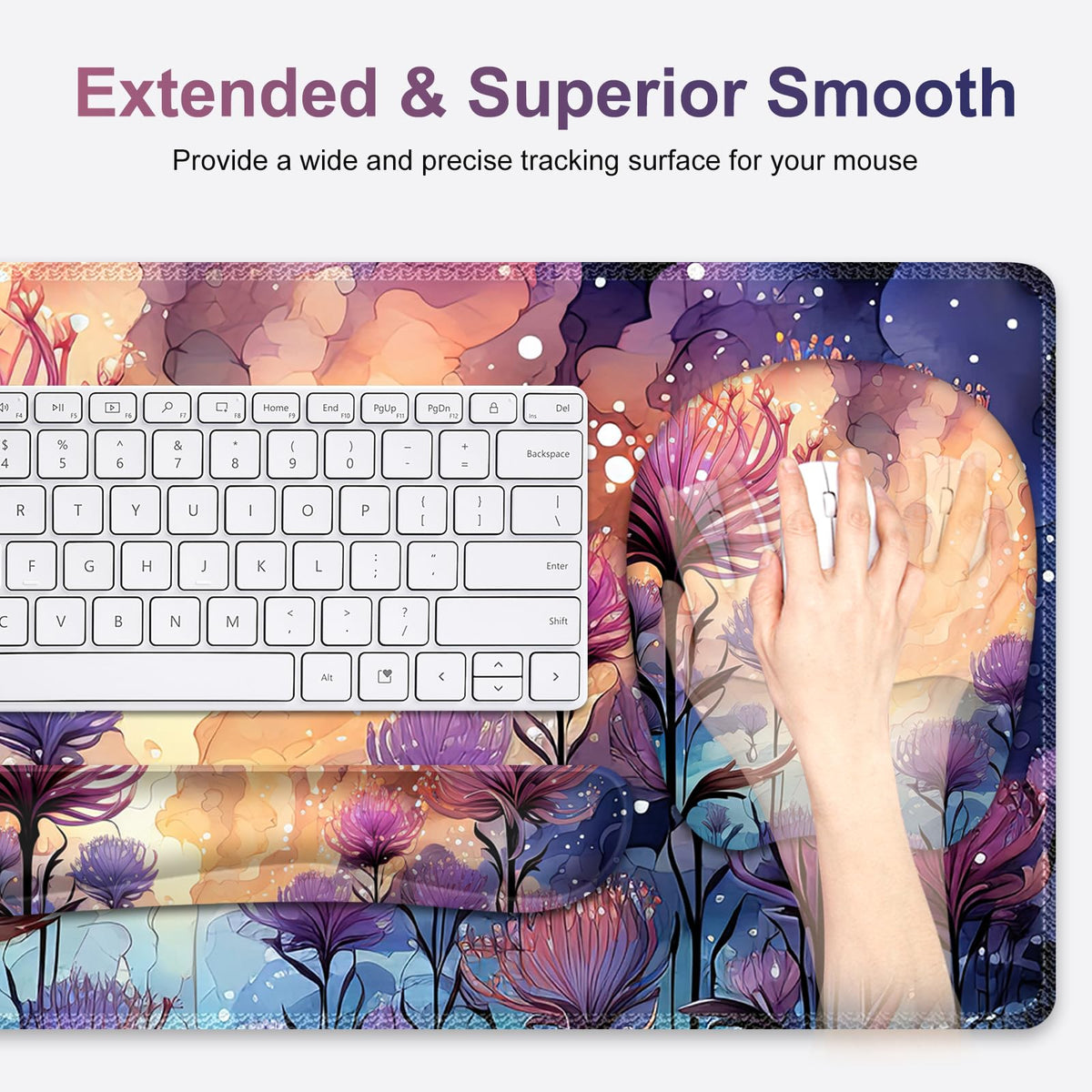 4 in 1 Large Mouse Pad, Keyboard Wrist Rest Set, Ergonomic Mouse Pad with Wrist Support, Desk Mat