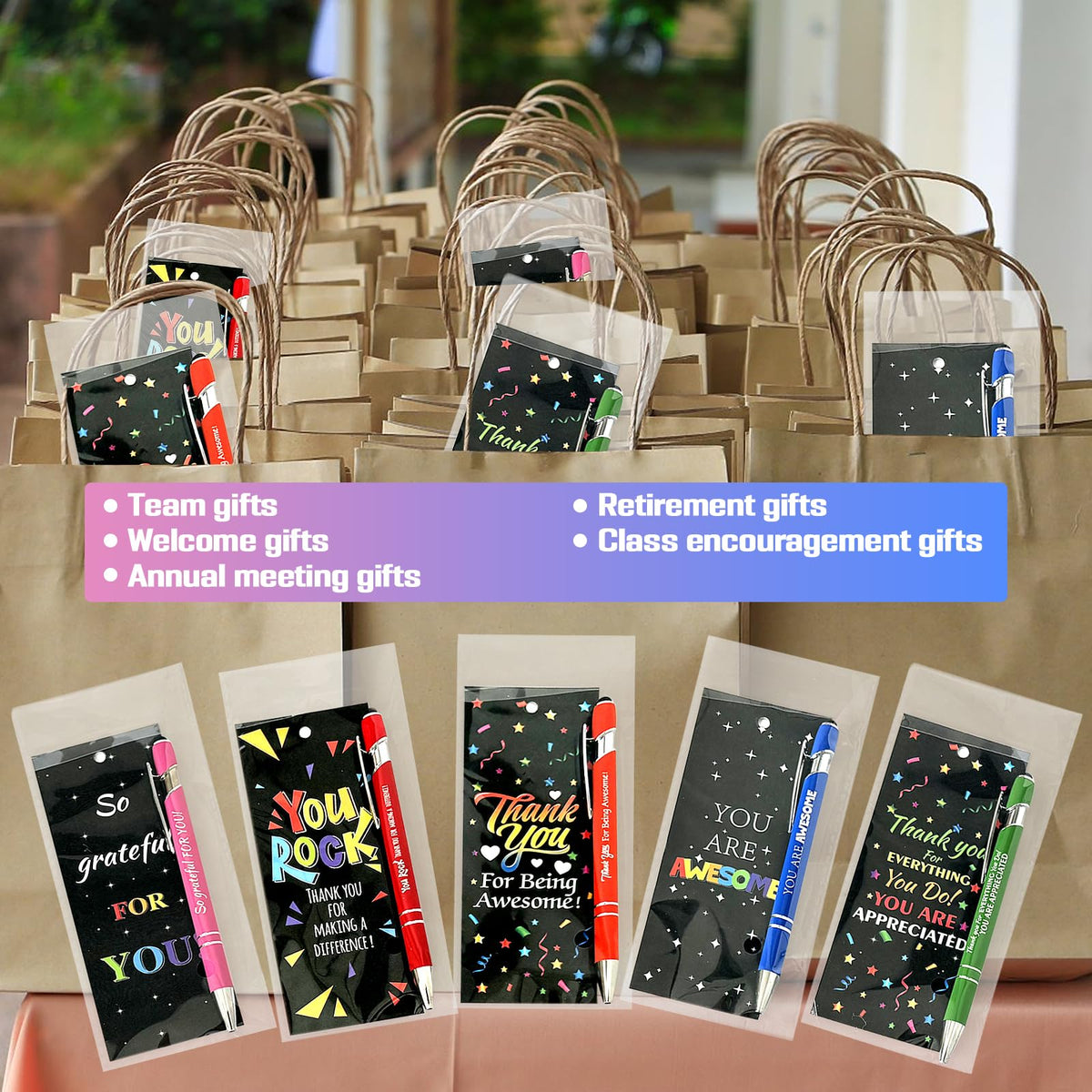 30 Sets Employee Appreciation Gifts Pens Bulk Staff Thank You Gifts with Bookmarks Favors Items