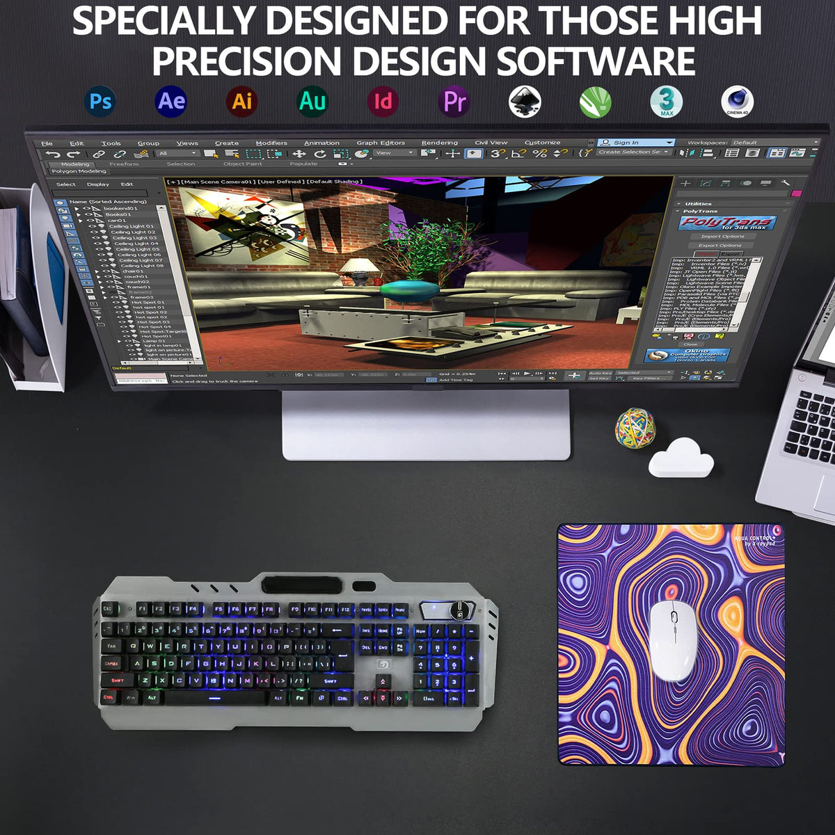 X-Raypad Aqua Control Plus ROB Gaming Mouse Pad, Ultra-High Precision Mouse Pad with Perfect Speed