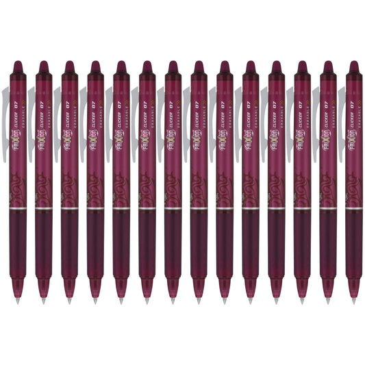 PILOT FriXion Clicker Erasable Gel Pens, Burgundy Ink, 14-Pack