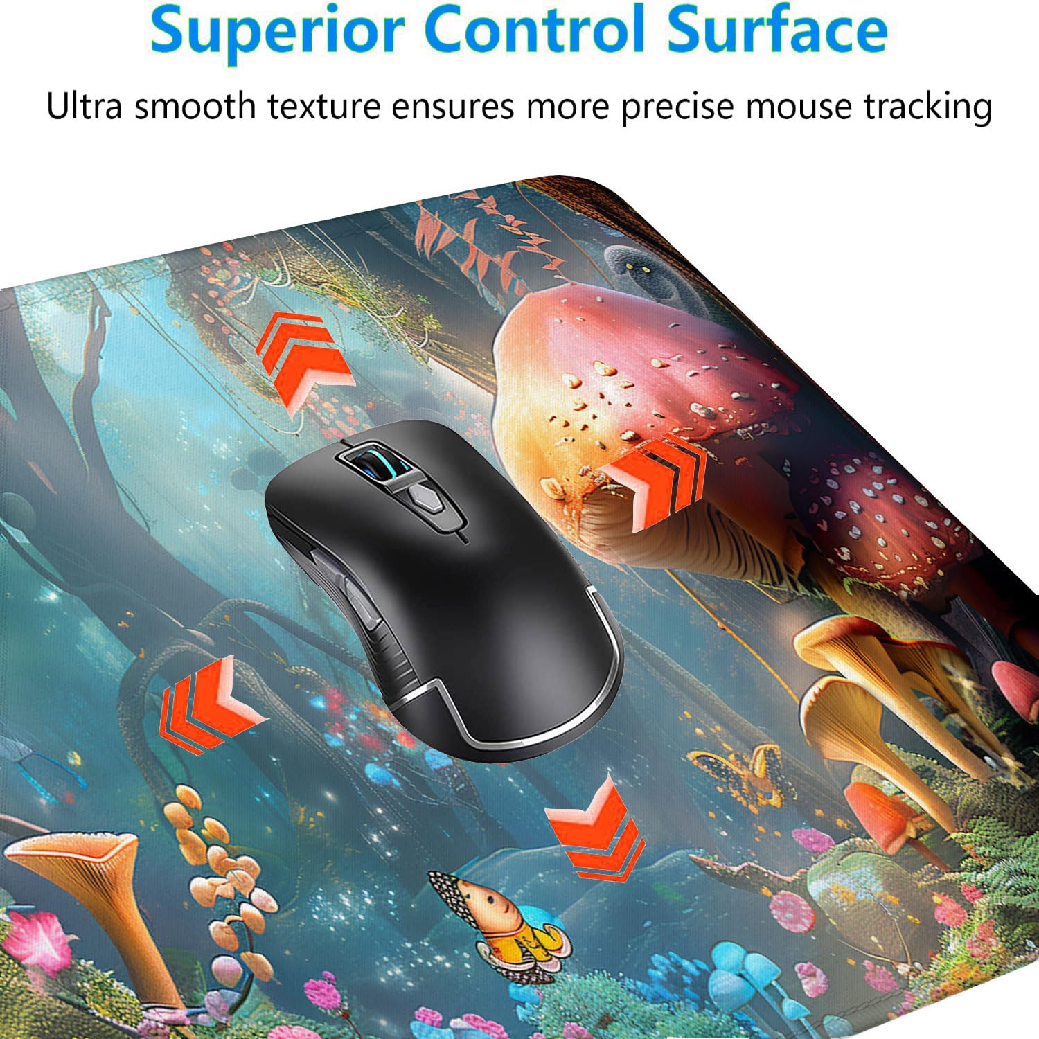 Fairytale Forest Gaming Mouse Pad Wonderland Enchanted Mushrooms XL Mouse Pad Large Mousepad