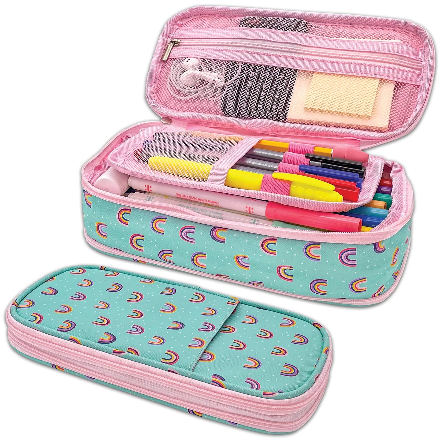 Teacher Created Resources Oh Happy Day Rainbows Pencil Case Multifunctional Large Capacity Bag