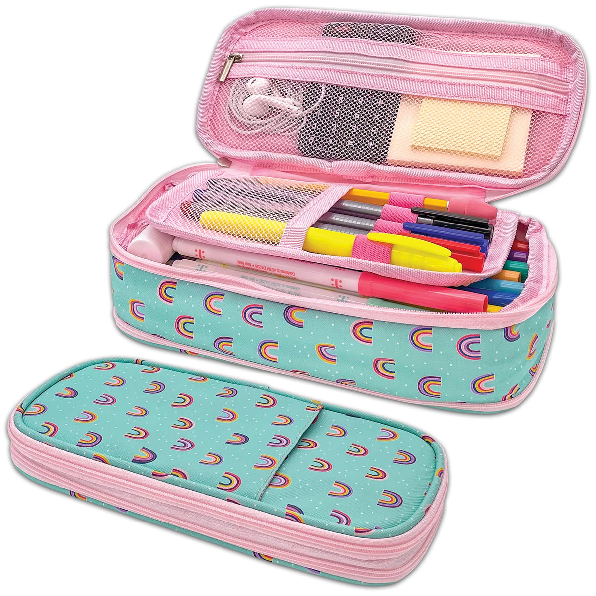Teacher Created Resources Oh Happy Day Rainbows Pencil Case Multifunctional Large Capacity Bag