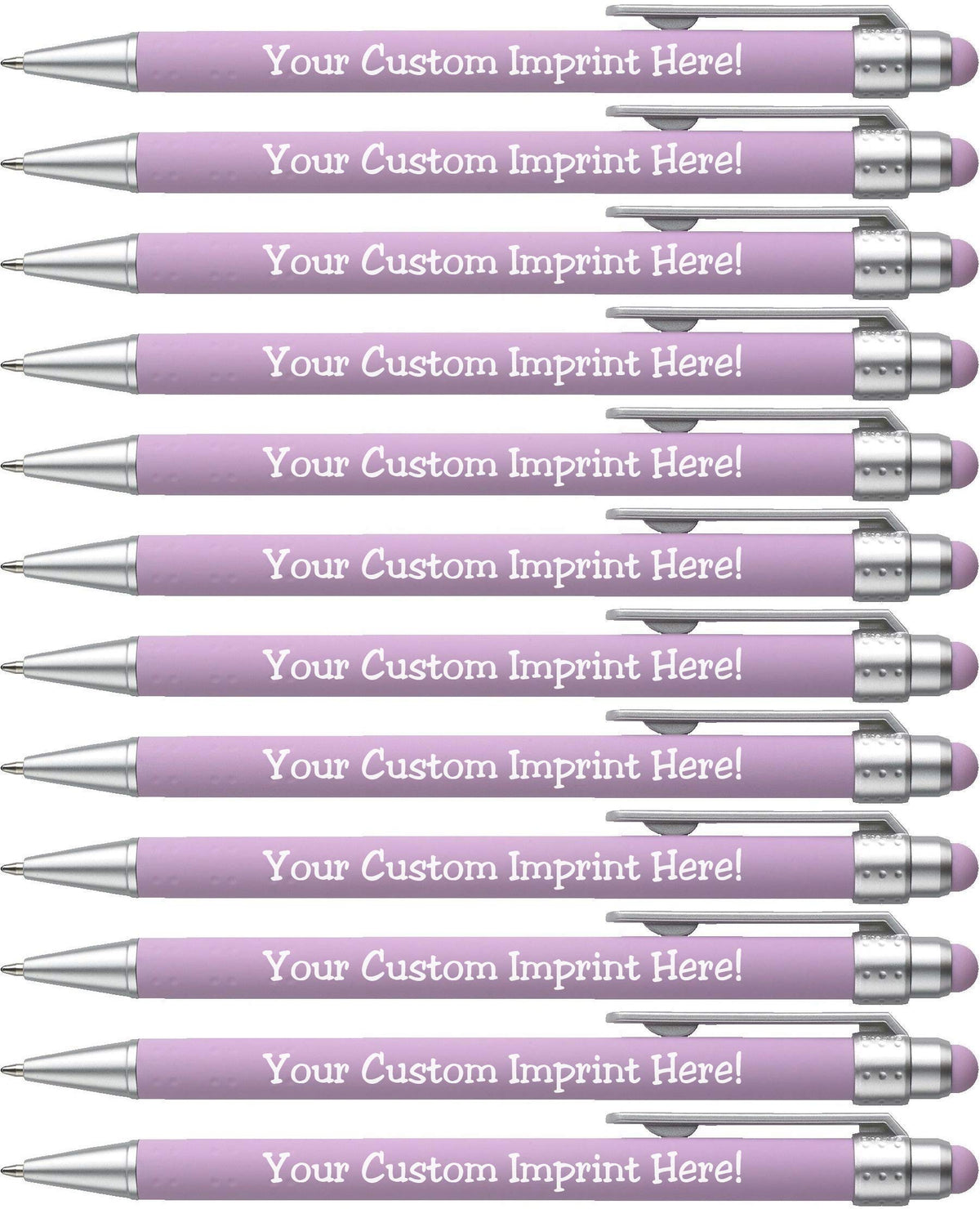 ExpressDesigns™ - Pastel Personalized Pens with Stylus - Soft Touch Design - Custom Printed Name