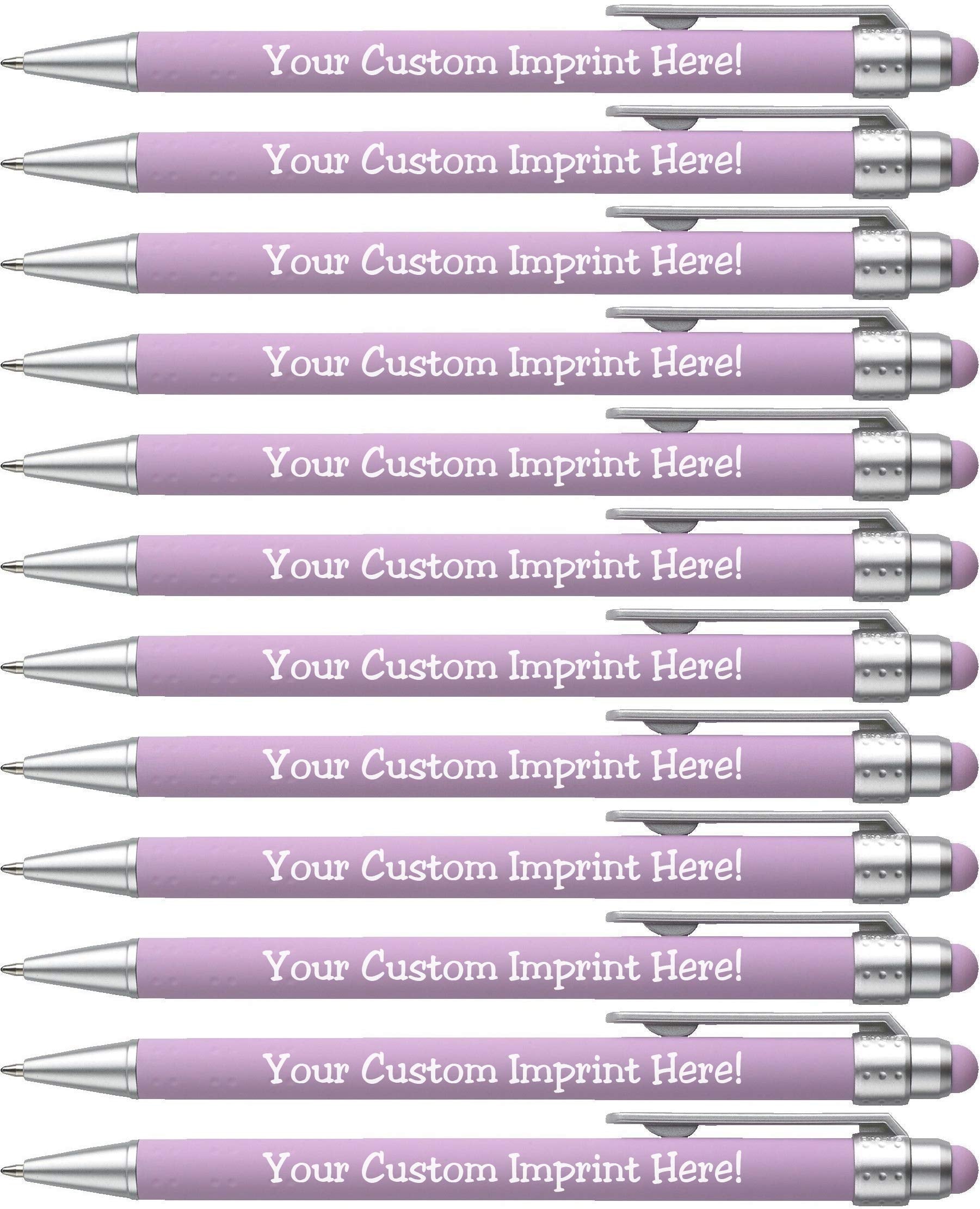 ExpressDesigns™ - Pastel Personalized Pens with Stylus - Soft Touch Design - Custom Printed Name