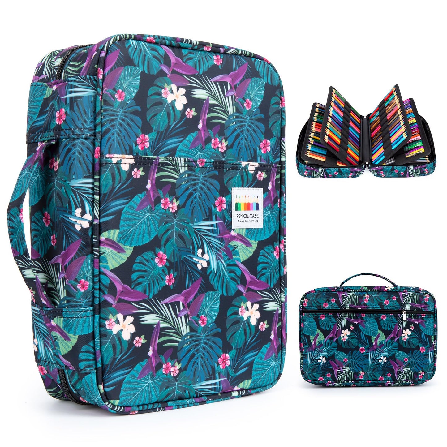 YOUSHARES 300 Slots Color Pencil Case - Pen Case Organizer with Handy Wrap & Zipper, Multilayer