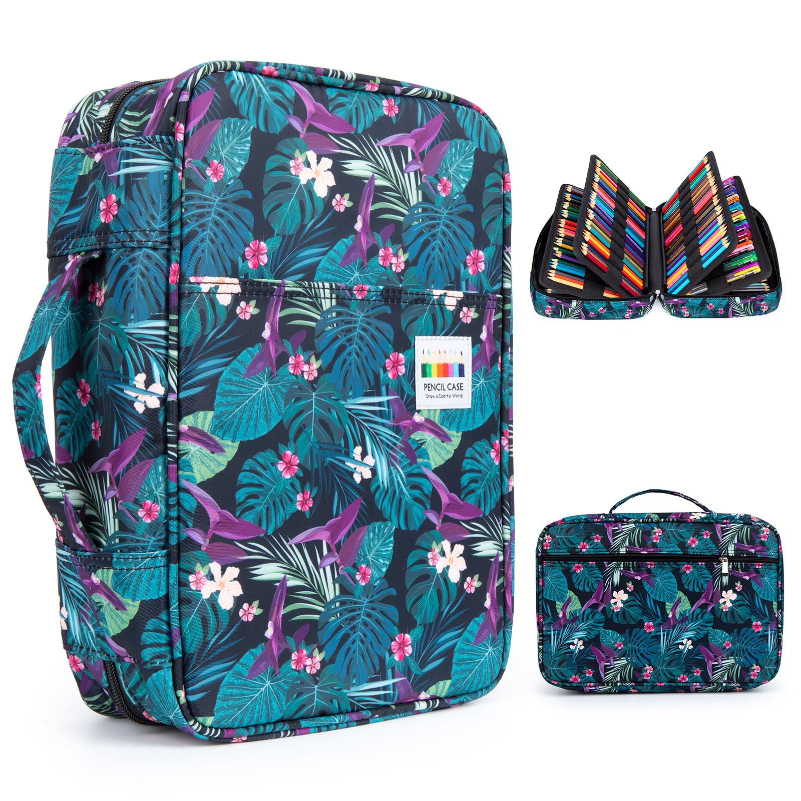 YOUSHARES 300 Slots Color Pencil Case - Pen Case Organizer with Handy Wrap & Zipper, Multilayer