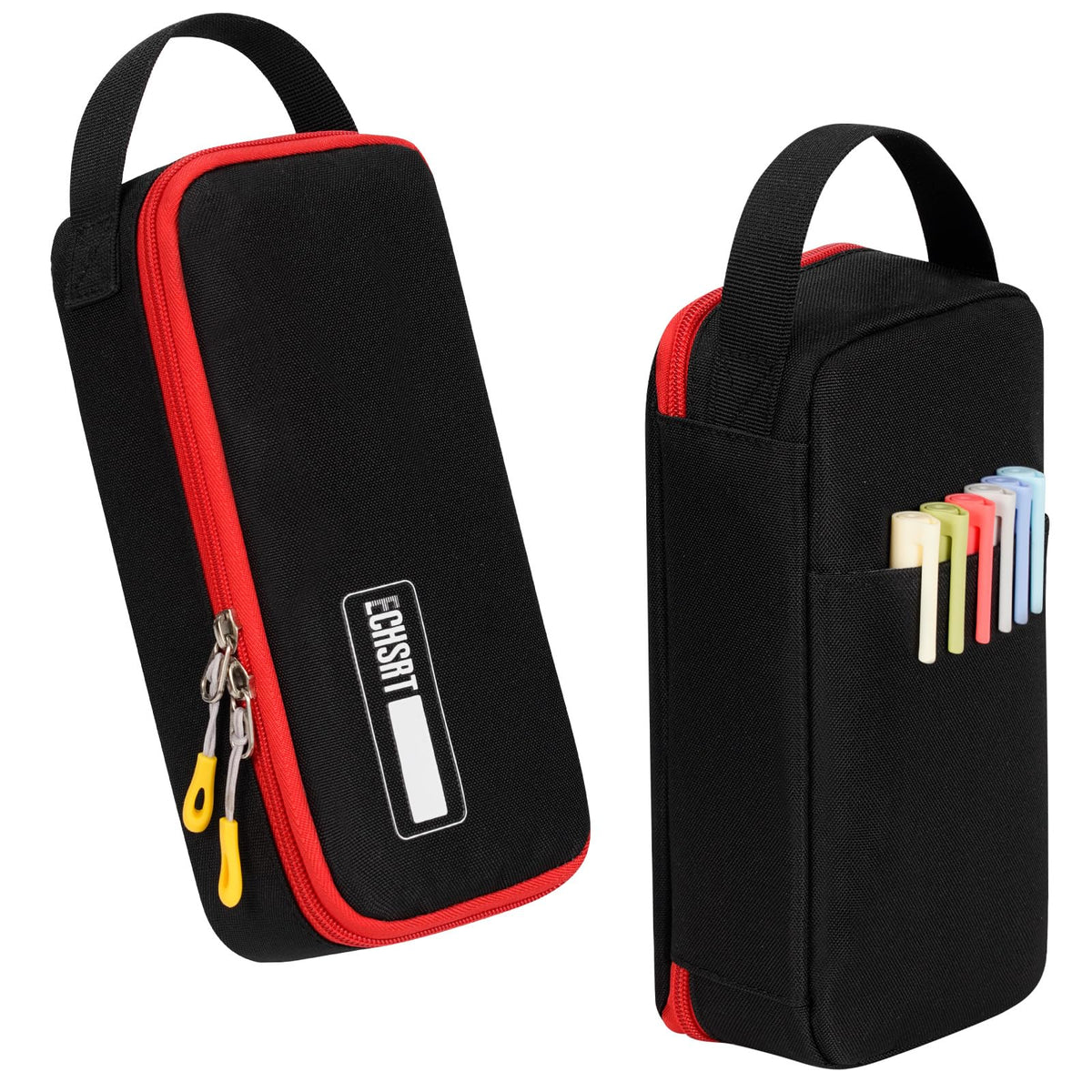 ECHSRT Large Capacity Pencil Case with Hidden Pocket, 1200D Oxford Fabric Zipper Pencil Pouch with