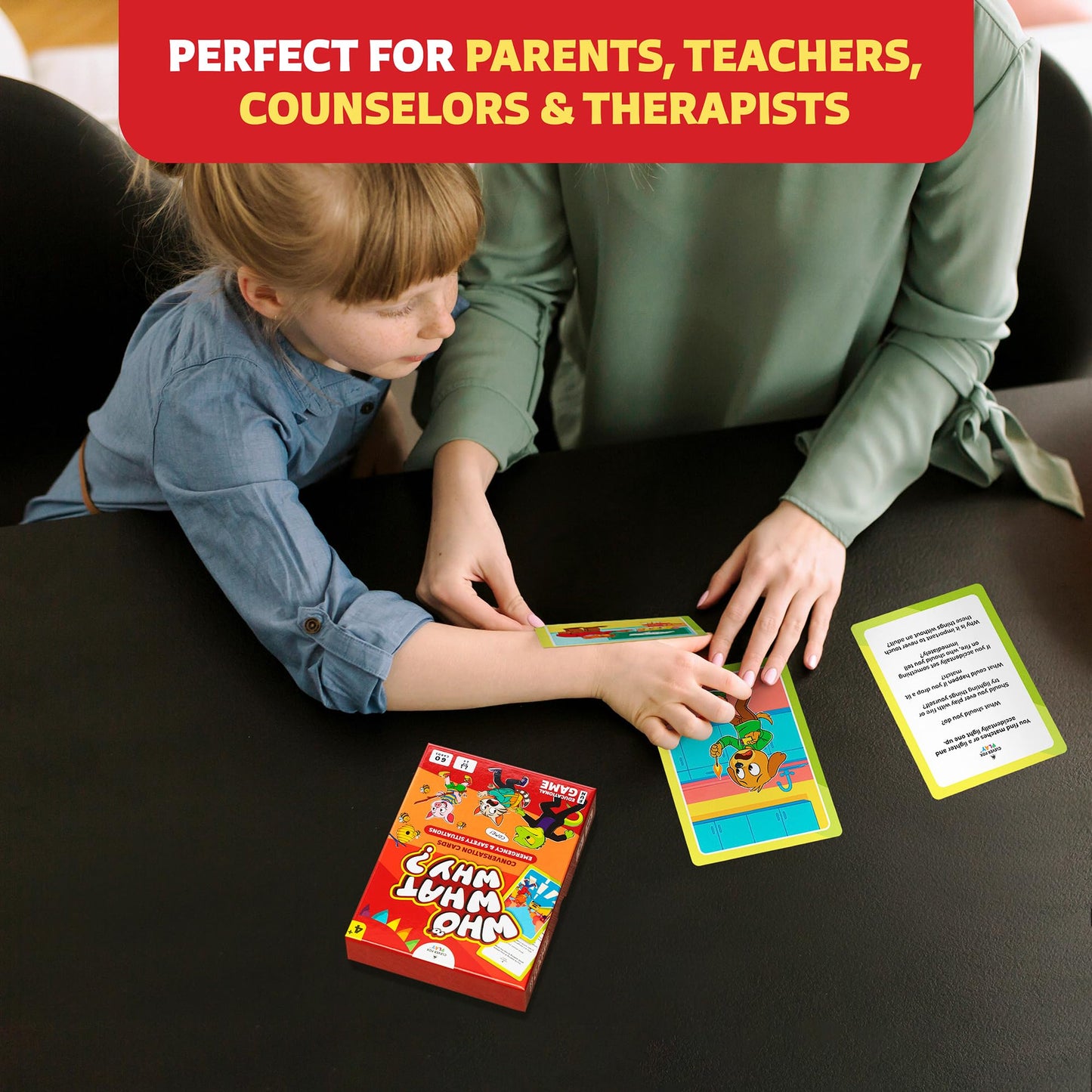 Who What Why Safety Conversation Cards for Kids, SEL Game, Ages 4+