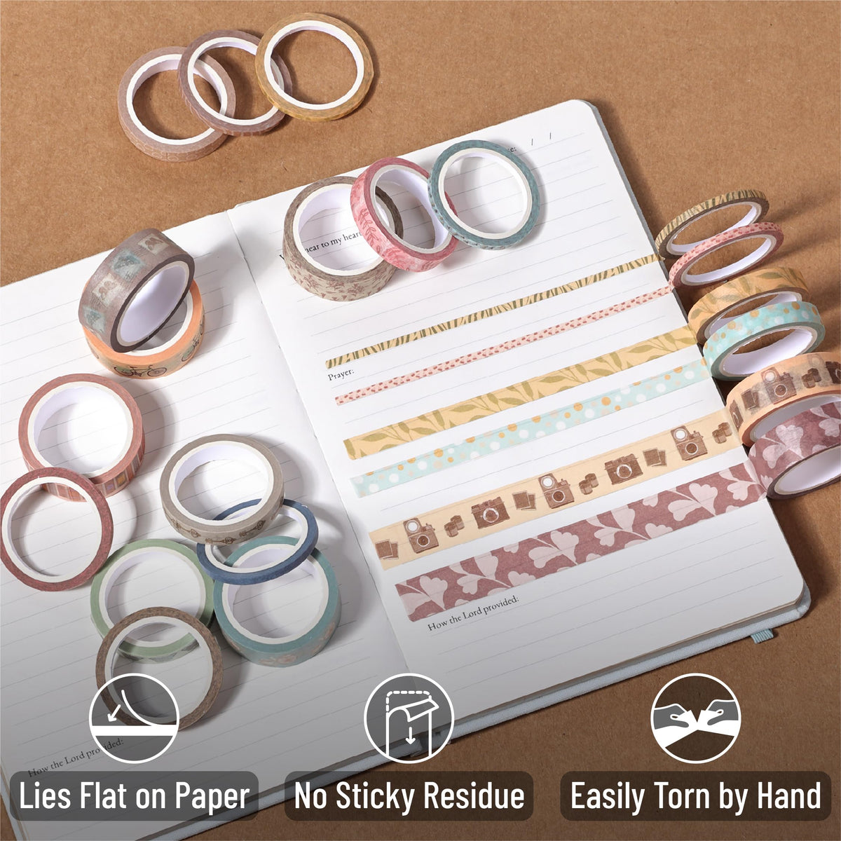Mr. Pen- Washi Tape Set, 21 Rolls, Assorted Sizes, 5 Yards/Roll
