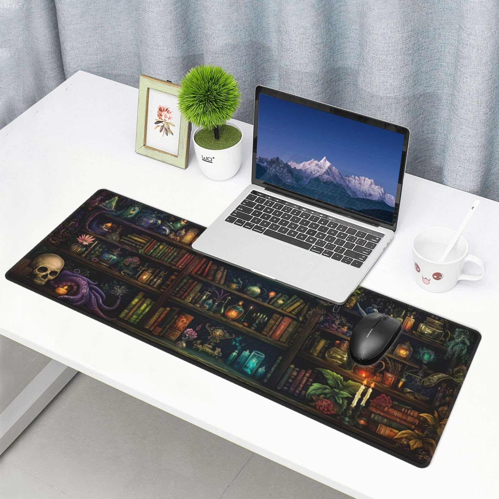 Library Mysterious Mouse Pad XL Large Mousepad Non Slip Rubber Base Desk Mat for Laptop Computer