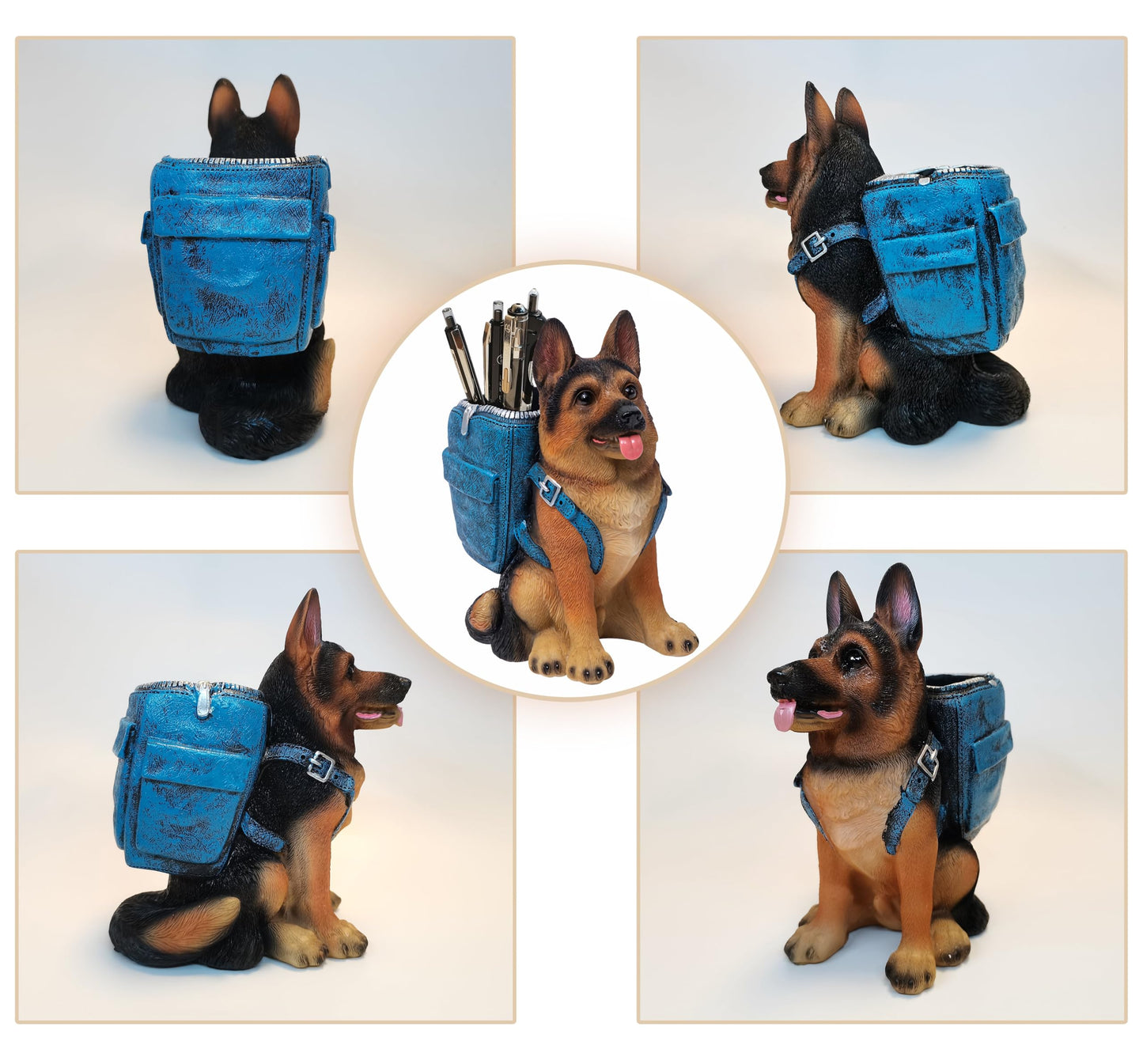 Cute Dog Pen Holder for Desk, German Shepherd Gifts, Funny Desk Decor