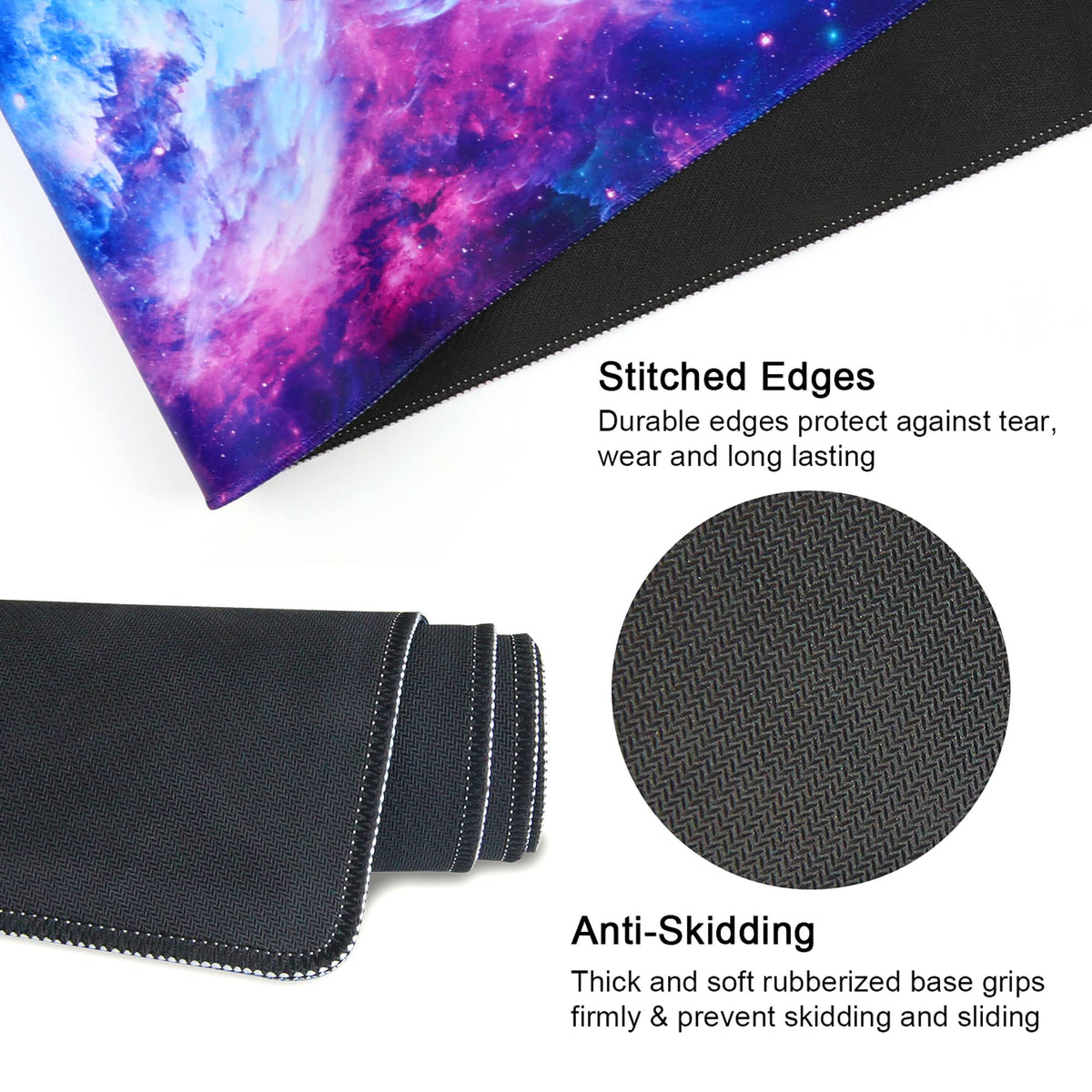 Extra Large Heavy Mouse Pad - Thick, Water-Resistant Desk Mat with Non-Slip Rubber Base - Ideal for