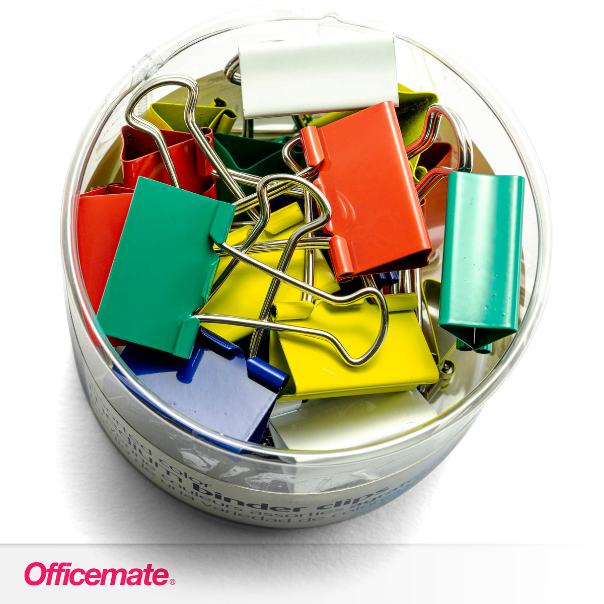 Officemate OIC-31029 Binder Clips, Metal, Assorted Colors, Medium, 24-Pack