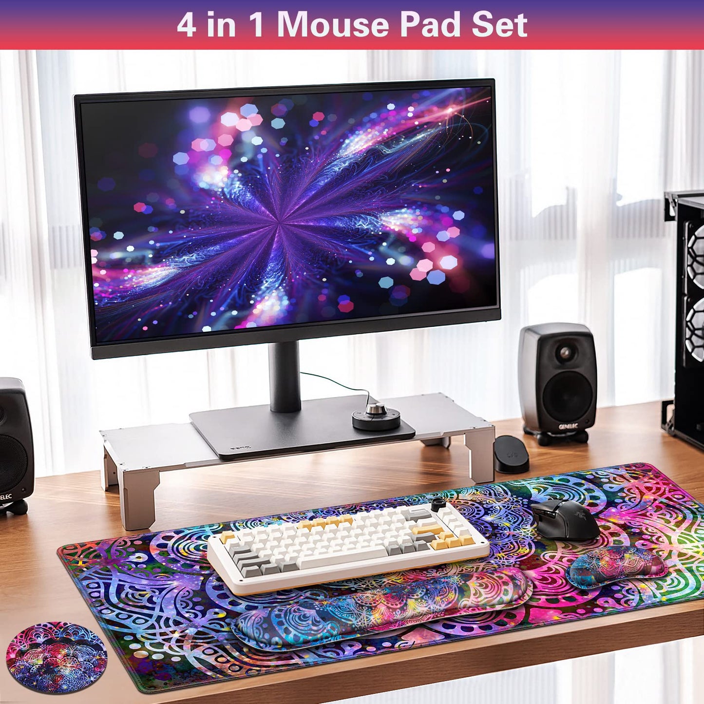 Canjoy Desk Mat with Wrist Rest, Keyboard and Mouse Pad Wrist Support Pad