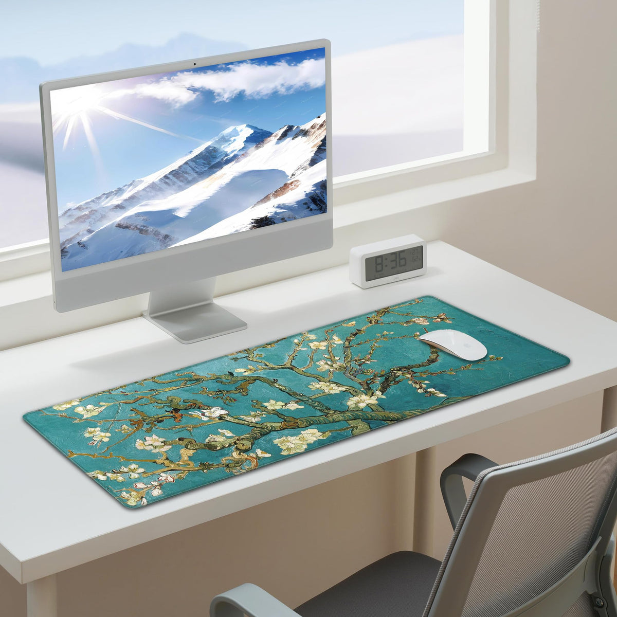 LL-COEUR XXL Landscape Gaming Mouse Pad Computer Keyboard Mat Office Desk Pad (Apricot, 27.5" x