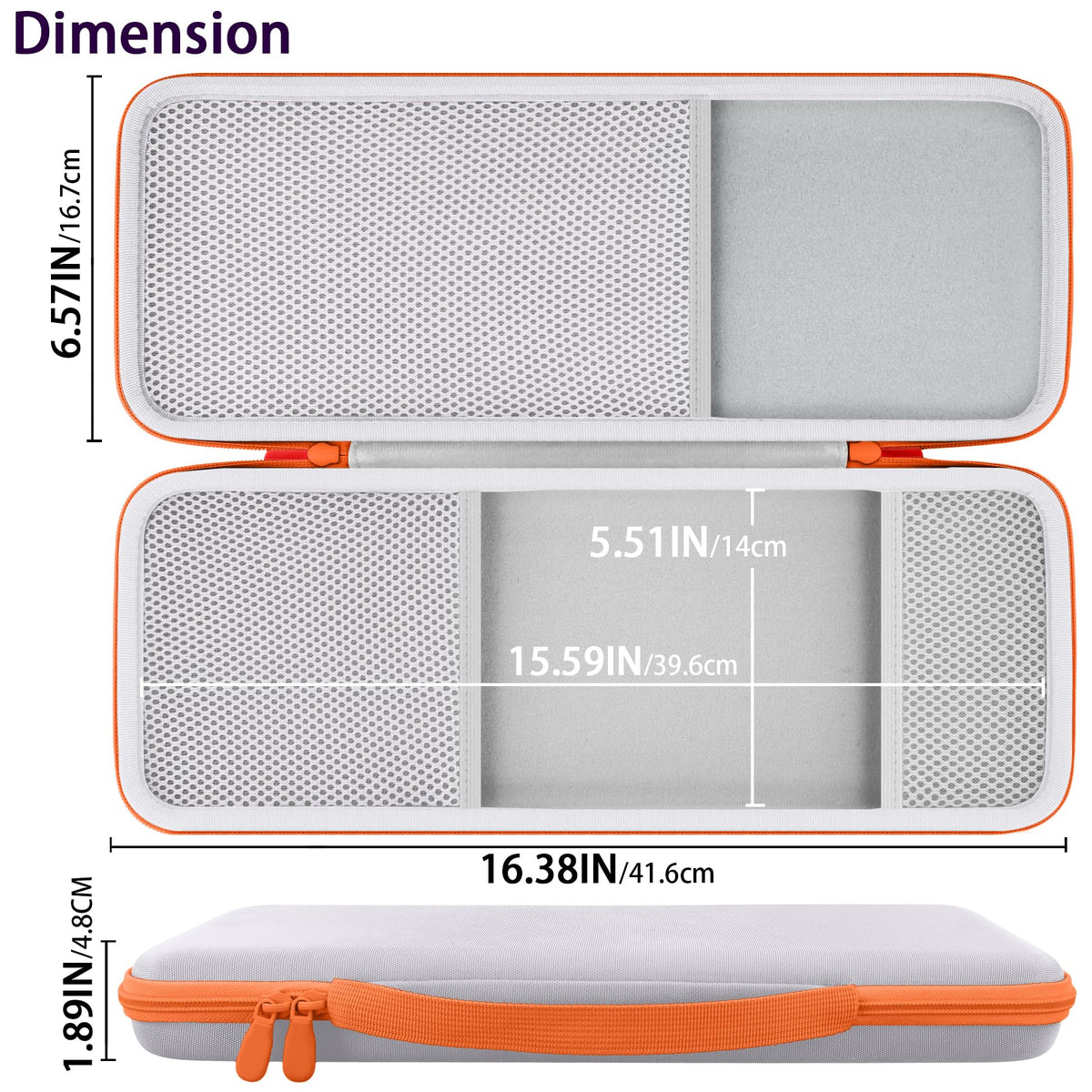 co2CREA Hard Case for Logitech POP ICON Keyboard & Mouse Combo,White Orange