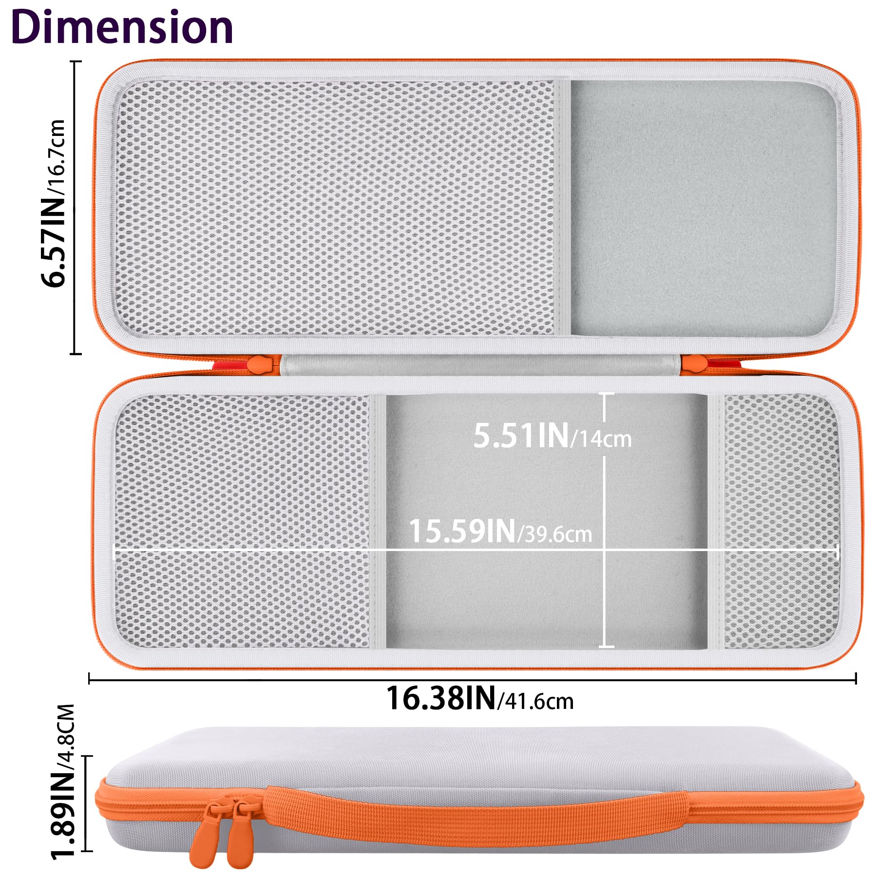 co2CREA Hard Case for Logitech POP ICON Keyboard & Mouse Combo,White Orange