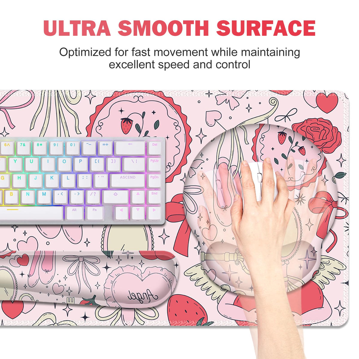 Gaming Mouse Pad, 4in1 XXL Mousepad Large Desk Mat, Cute Desk Pad Protector
