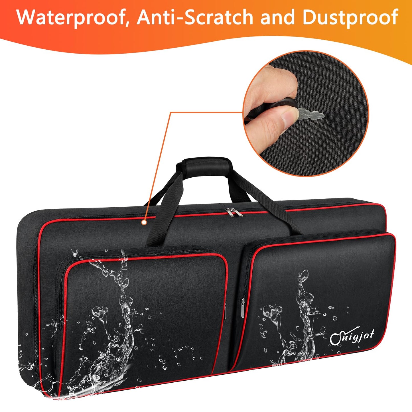 SNIGJAT 49 Key Keyboard Case Soft with Adjustable Padded Shoulder Straps