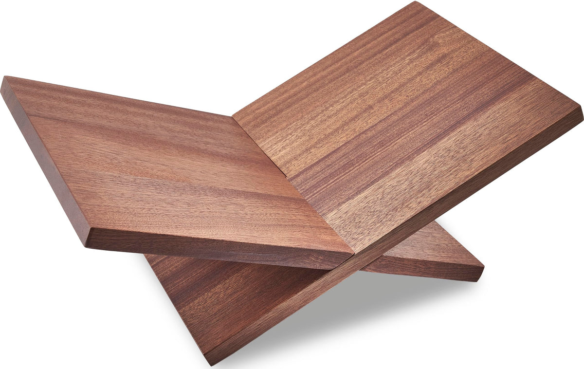 Honygebia Solid Wood Book Stands - Cross Frame Sapele Wooden Book Holder, Open Bookstand for