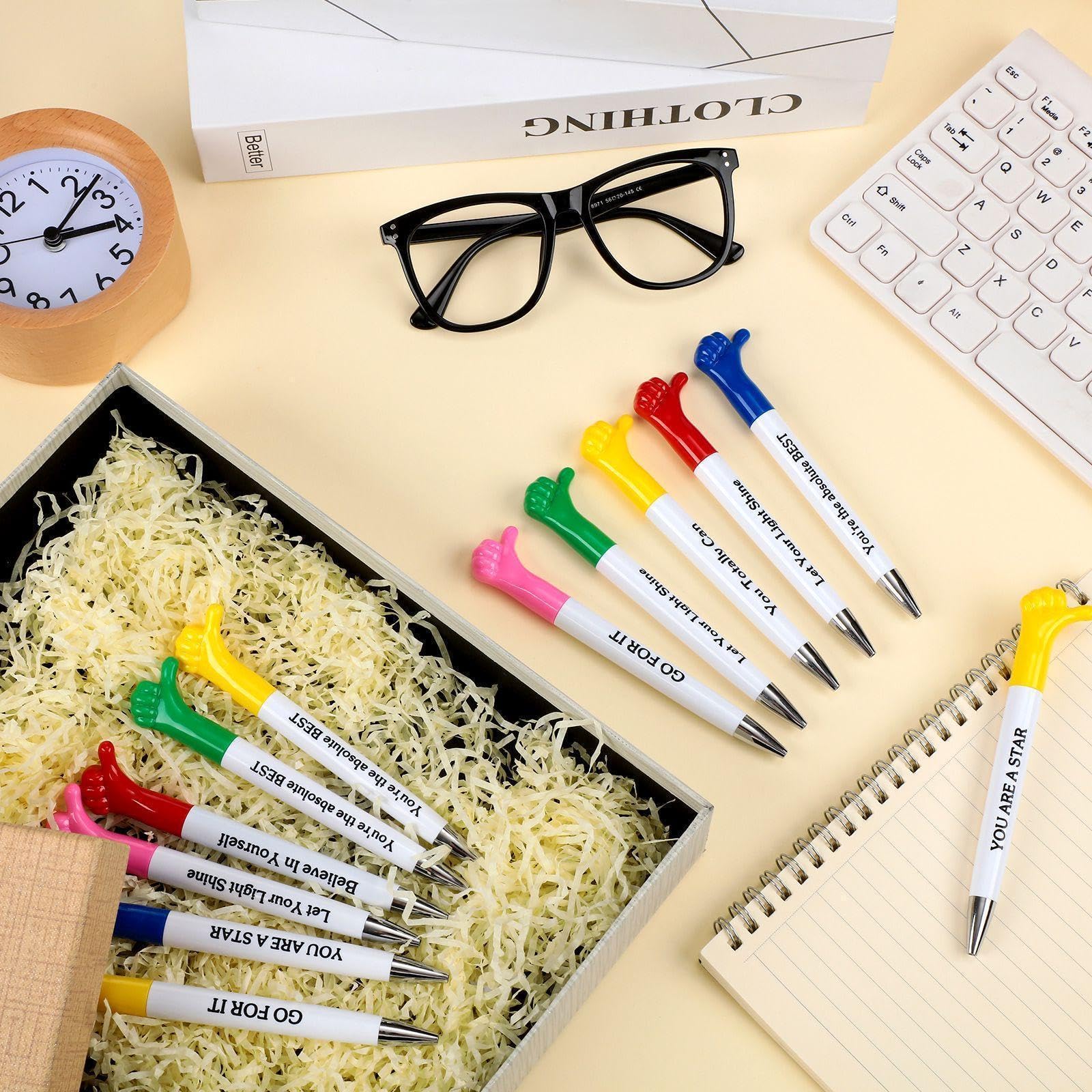 Geyee 60 Pcs Thumbs up Pens, Funny Pen, Inspirational Quotes Pens, Classic
