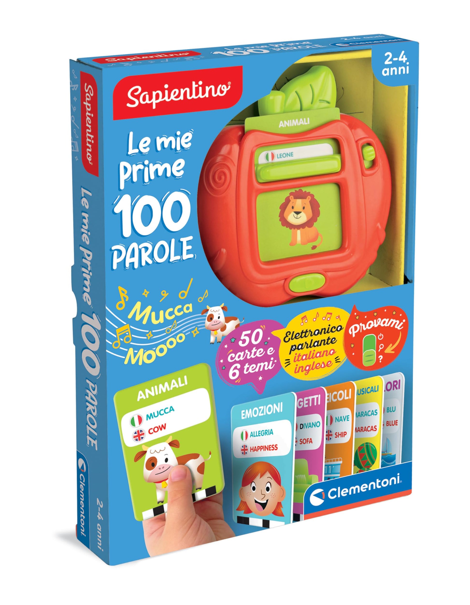 Clementoni Sapientino – Le Mie Prime 100 Words, Electronic Educational Game for Children 2-4 Years