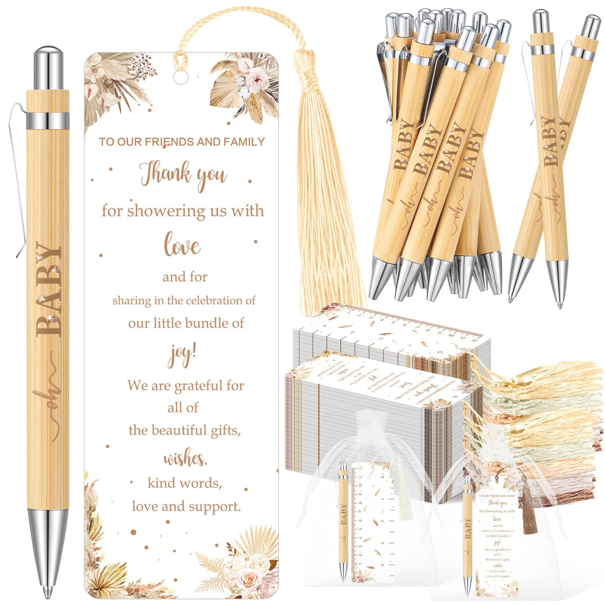 Gilprop 50 Sets Baby Shower Favors for Guests Includes 50 Baby Shower Ballpoint Pens 50 Thank You