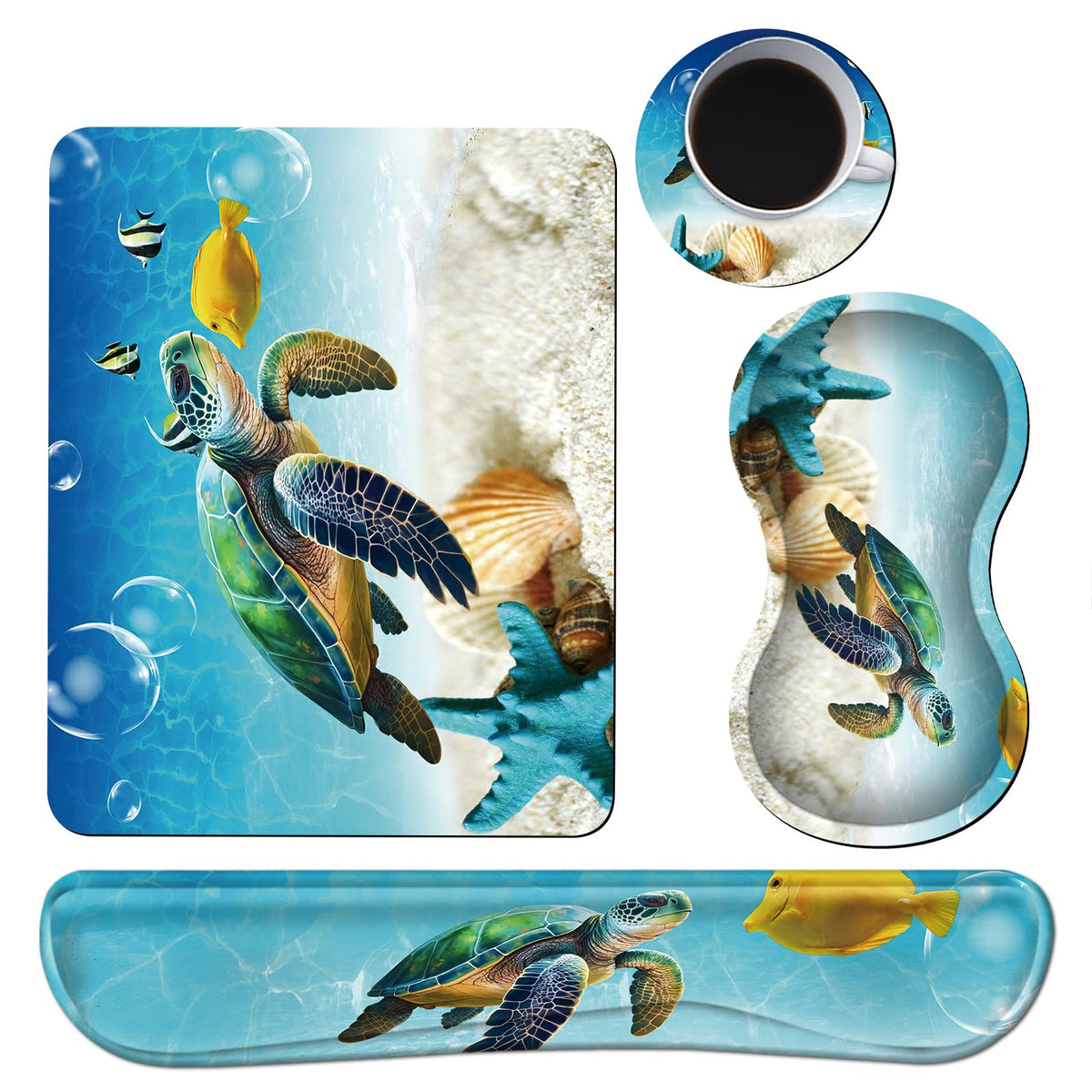 Keyboard Wrist Rest + Mouse Pad + Mouse Wrist Rest Support Set + Coaster, Ergonomic Memory Foam