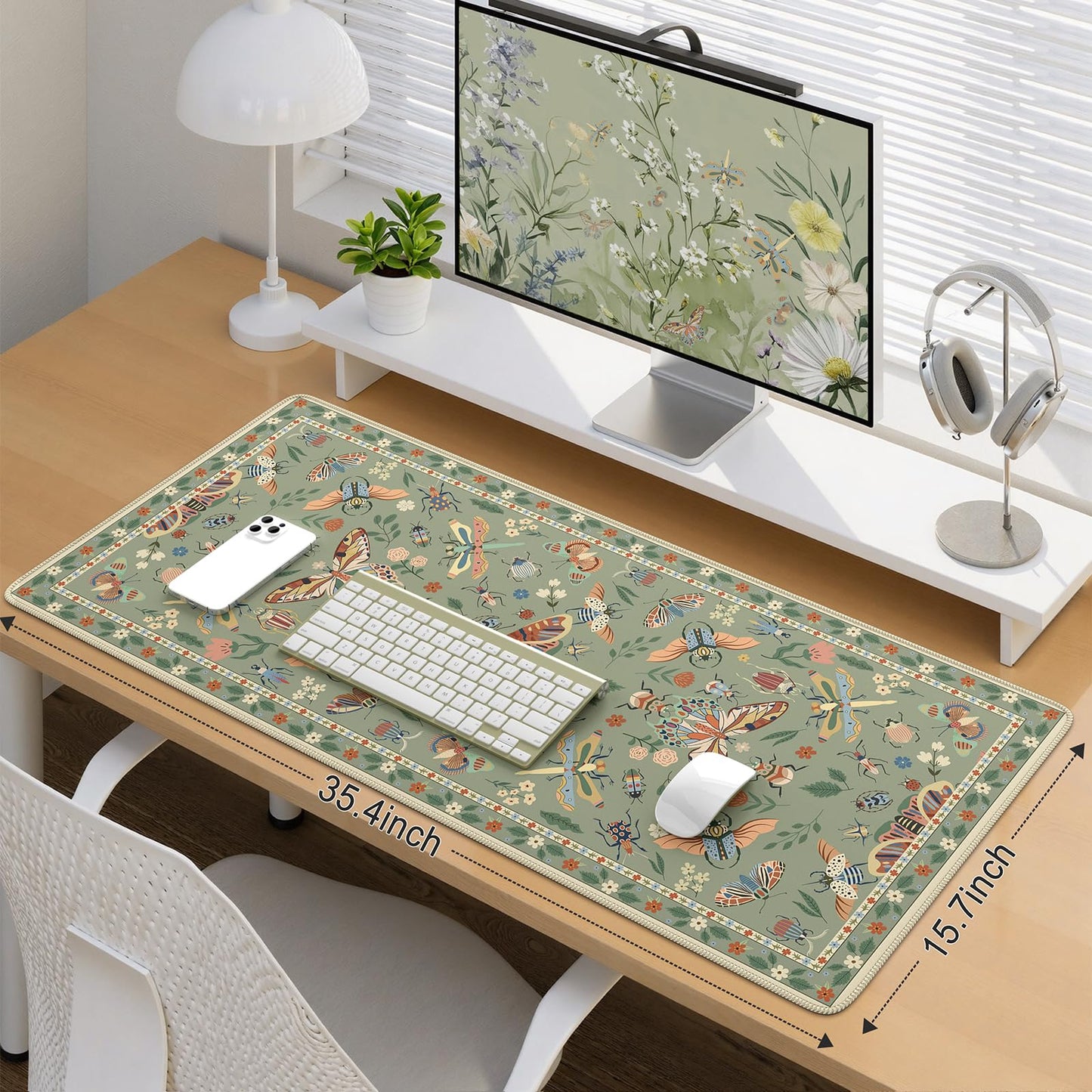 iCasso Green Large Mouse Pad, Desk Matt for Desktop
