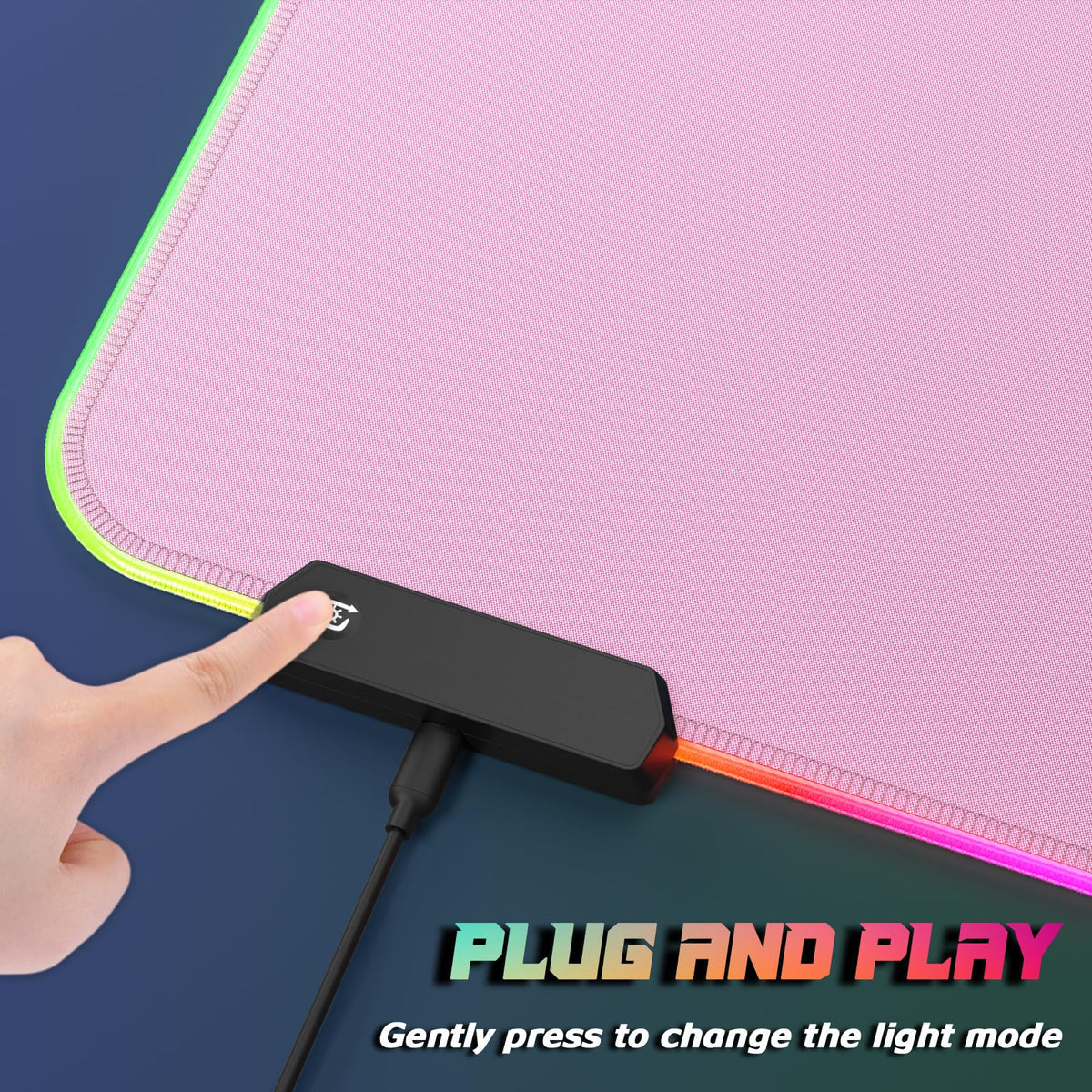 ITNRSIIET RGB Gaming Mouse Pad, Full Desk XL Extended Large Gaming Mousepad, 12 Lighting Modes 30%
