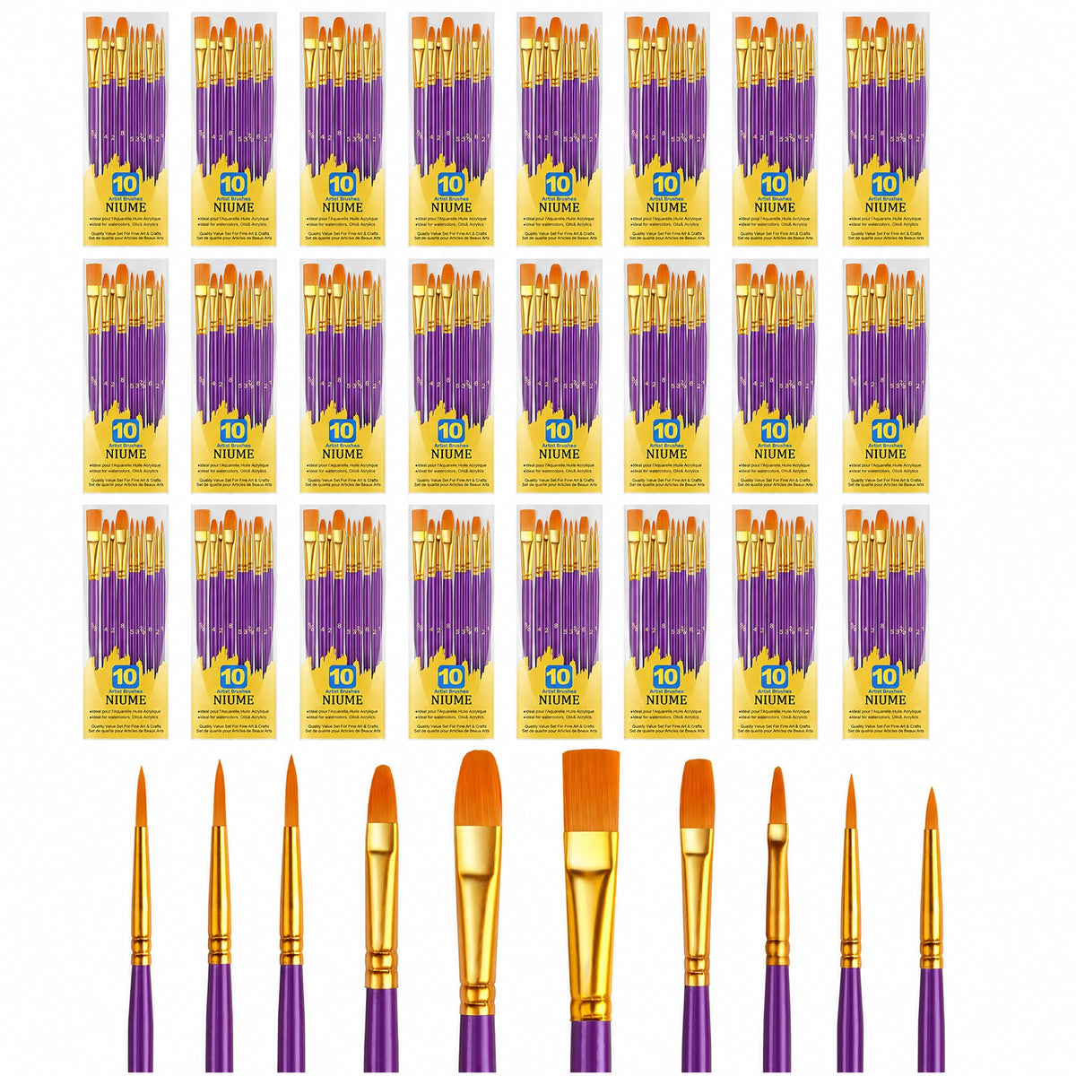Acrylic Paint Brushes Set, 240Pcs Round Pointed Tip Artist Paintbrushes for Acrylic Painting Oil