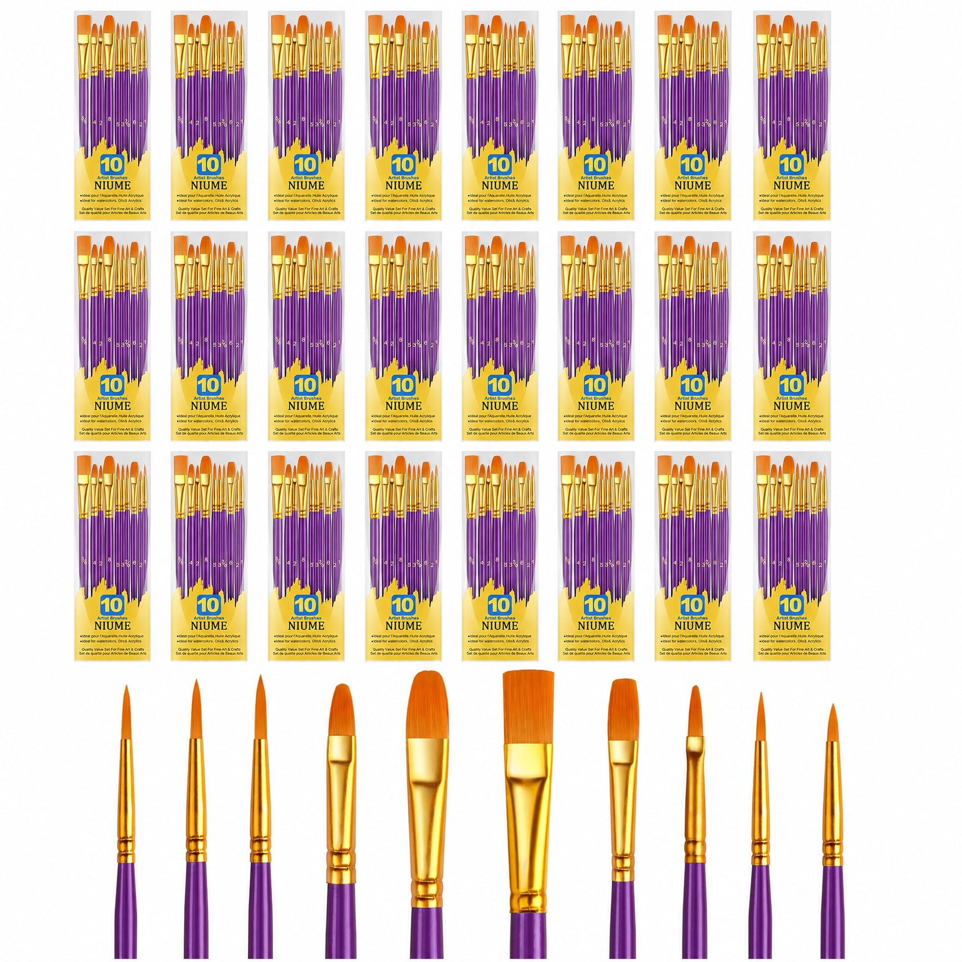 Acrylic Paint Brushes Set, 240Pcs Round Pointed Tip Artist Paintbrushes for Acrylic Painting Oil