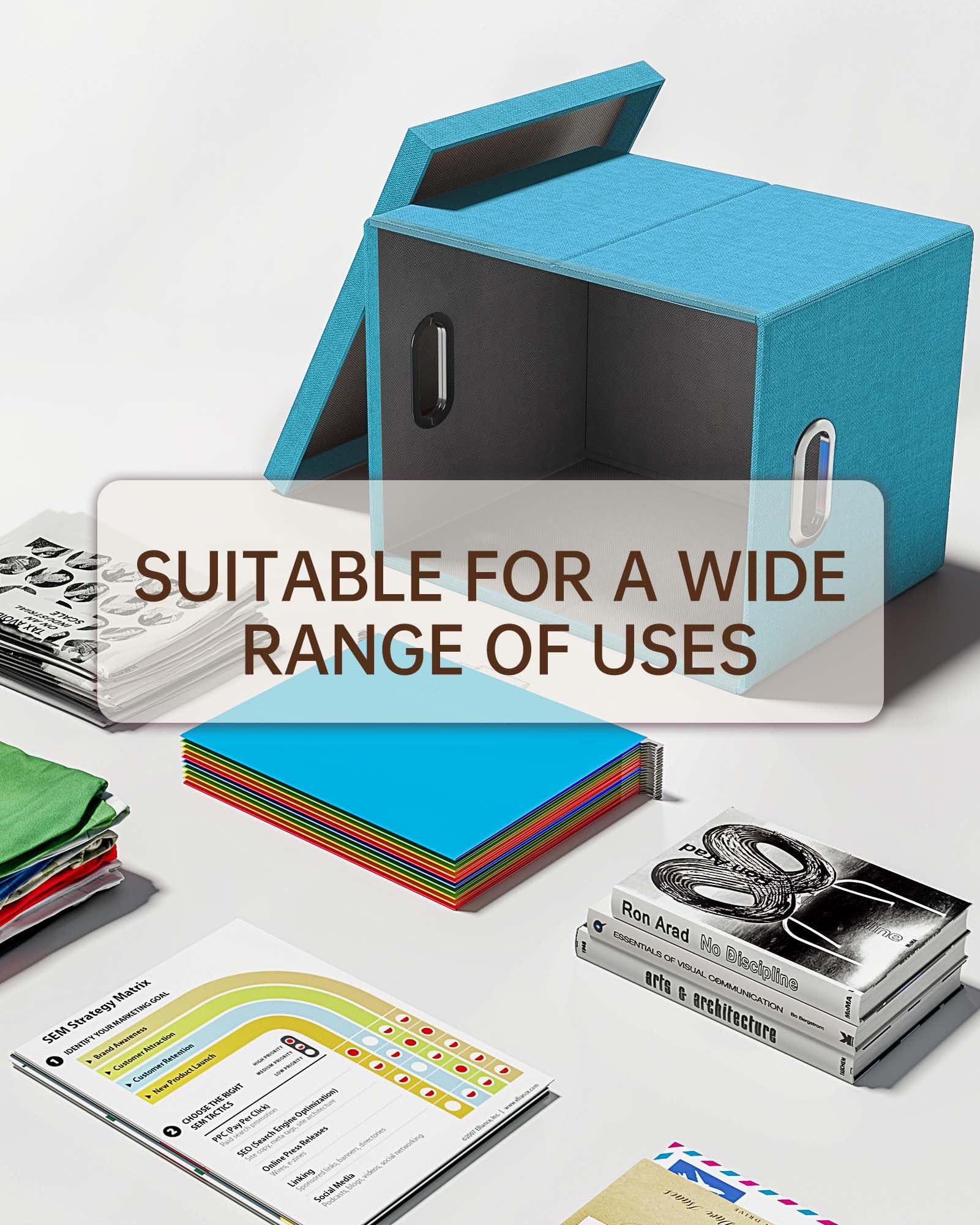 Oterri File Organizer with Lid, File Box, File Cabinet for Letter File Folder Storage, Hanging File